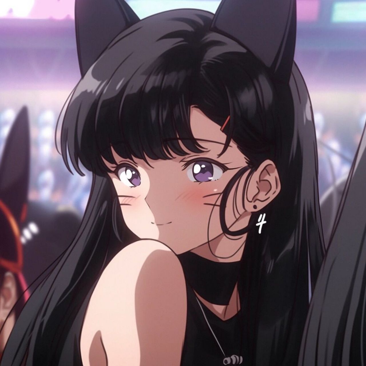 midjourney|旧漫头像-复古蒸汽波-甜酷猫女