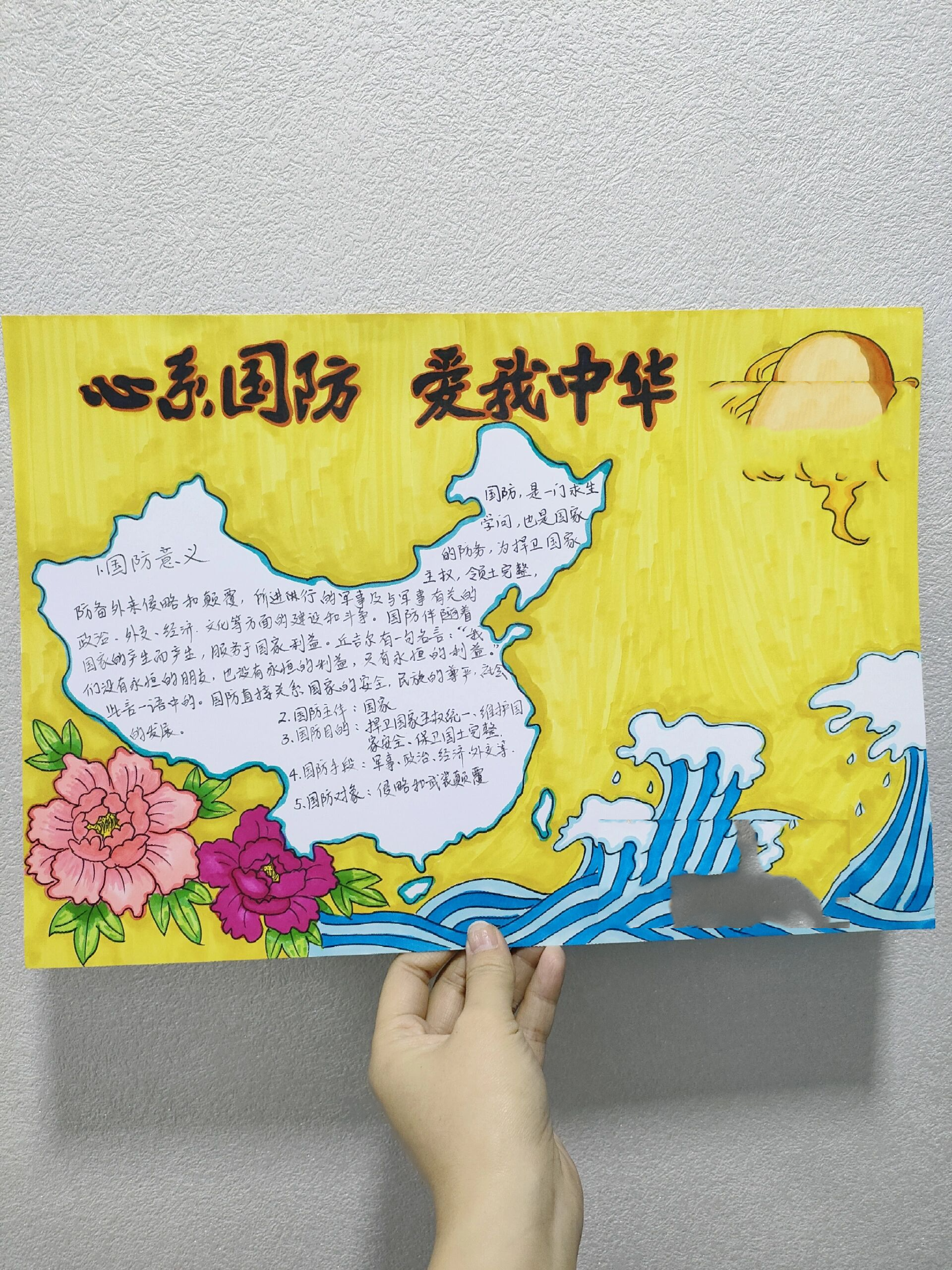 心系国防,爱我中华 国防教育手抄报!