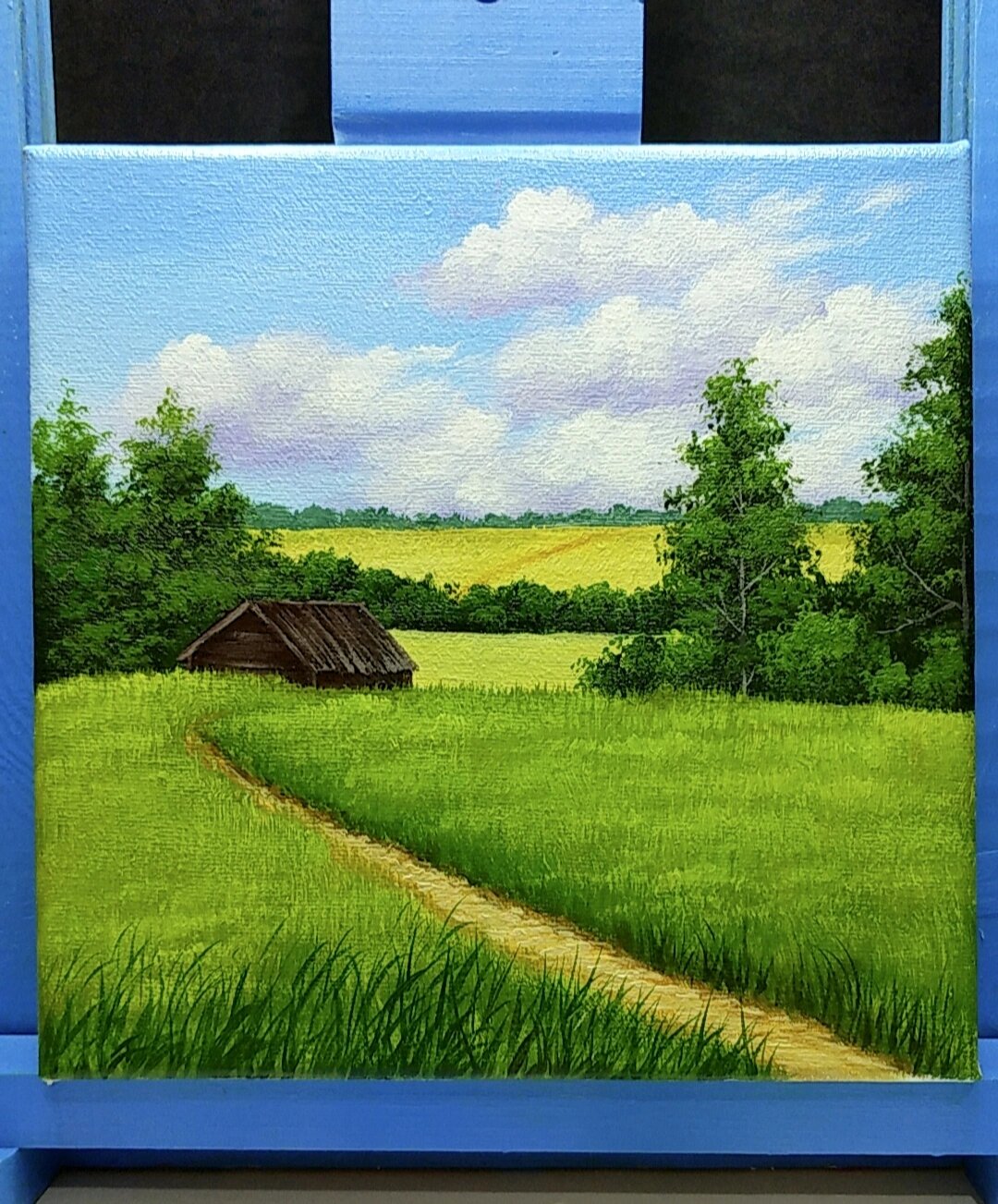 丙烯画田园风景 步骤