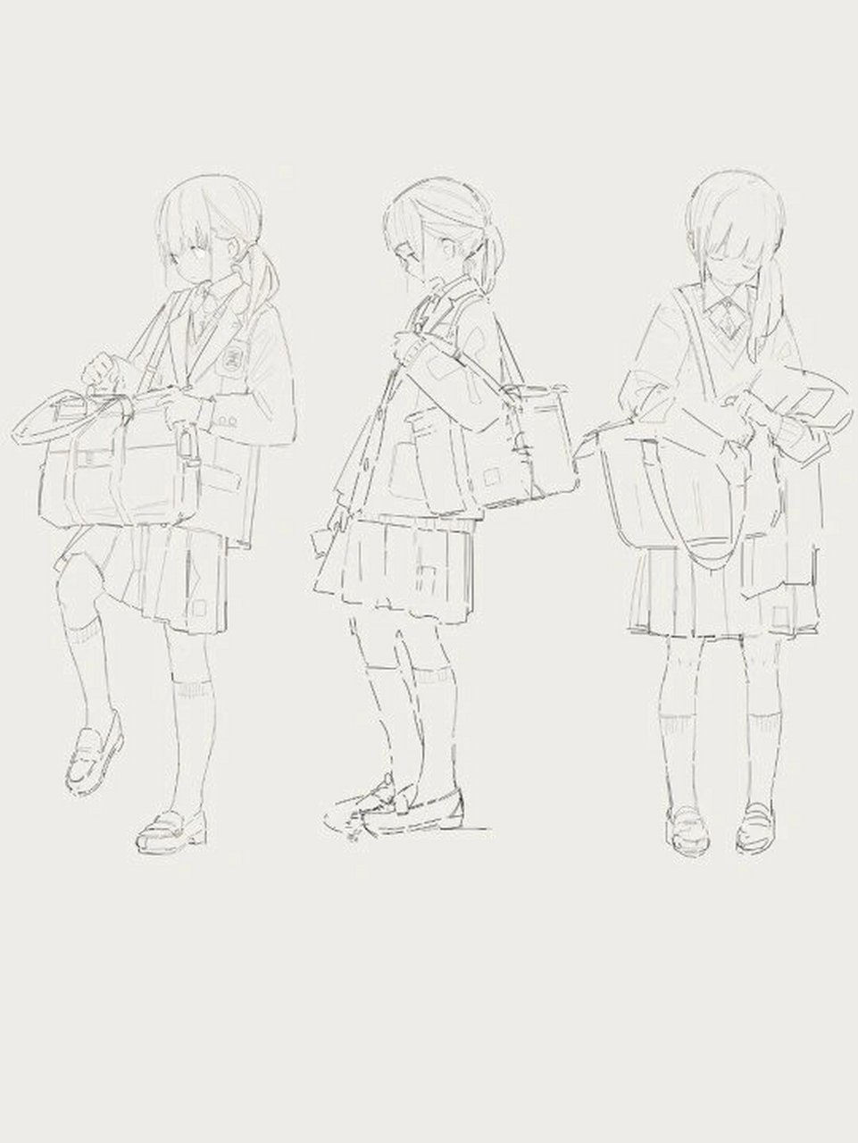 300 jk制服分享99绘画必备参考93 梨涡今天分享一套jk制服绘画