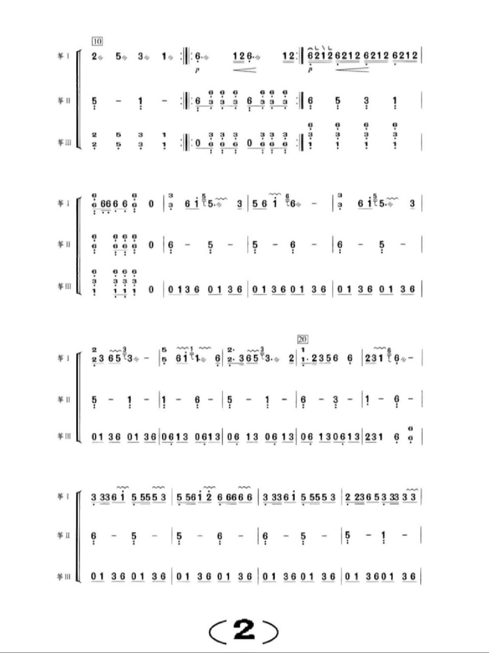 这是各位古筝老师需要的《赛马》重奏曲谱吗!