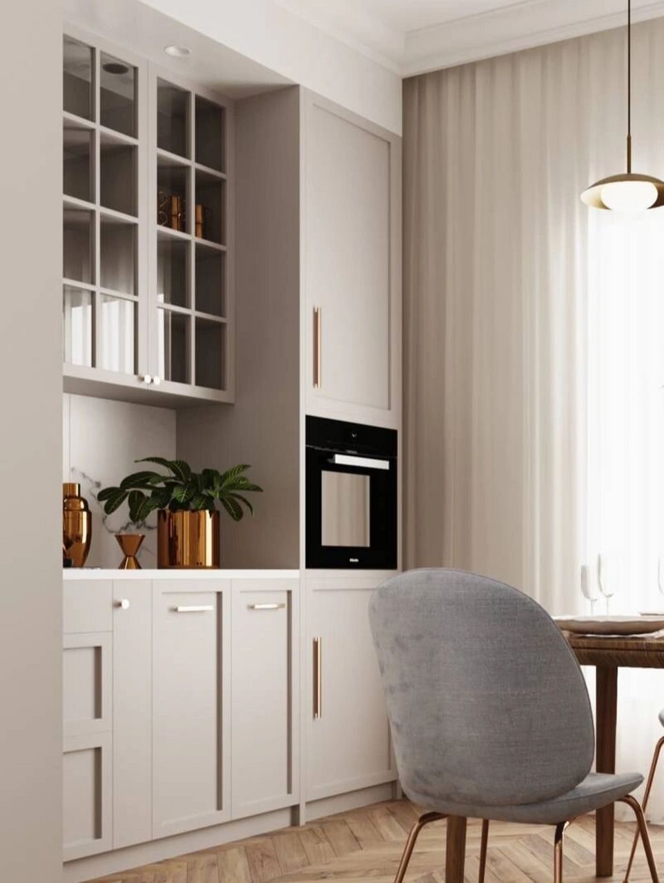 奶咖色系橱柜真的好绝6015看一次沦陷一次 全屋定制 / 橱柜 奶咖