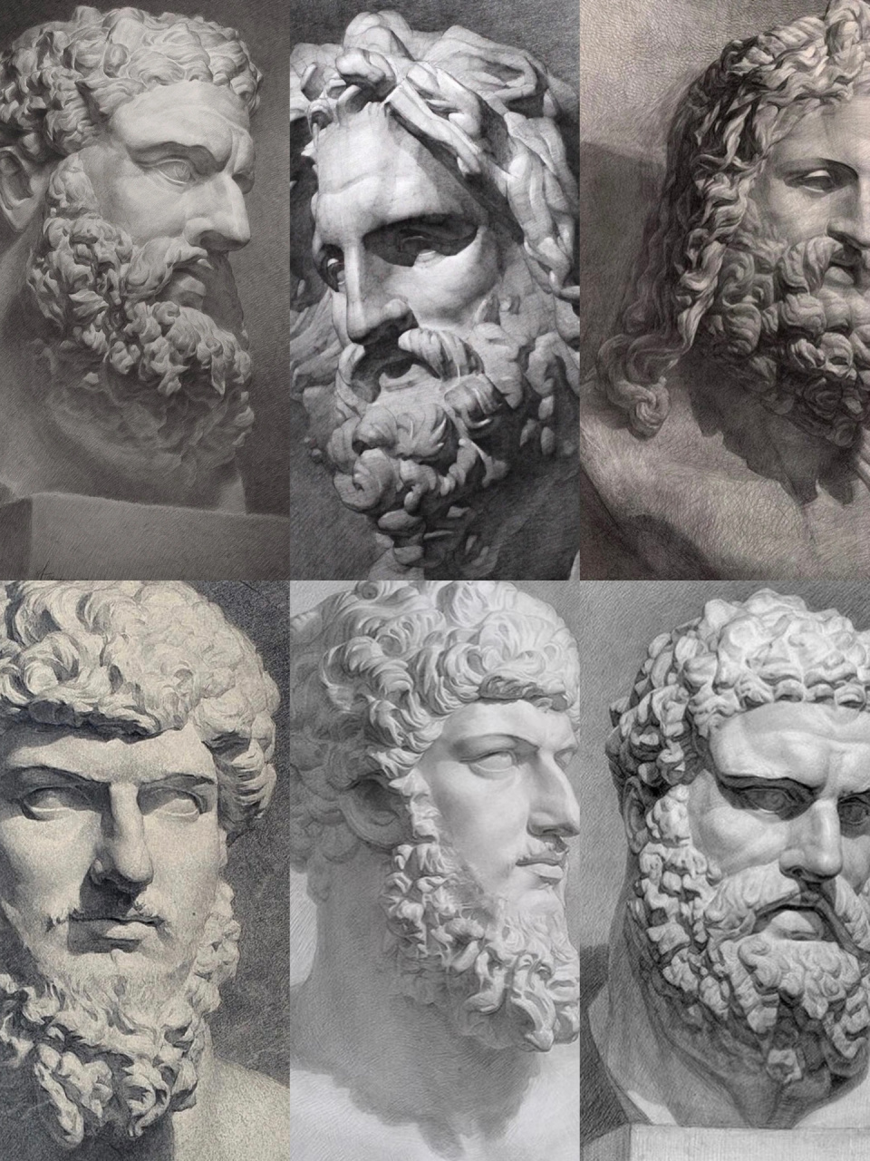 经典素描|石膏像篇 值得体会的几张石膏像!