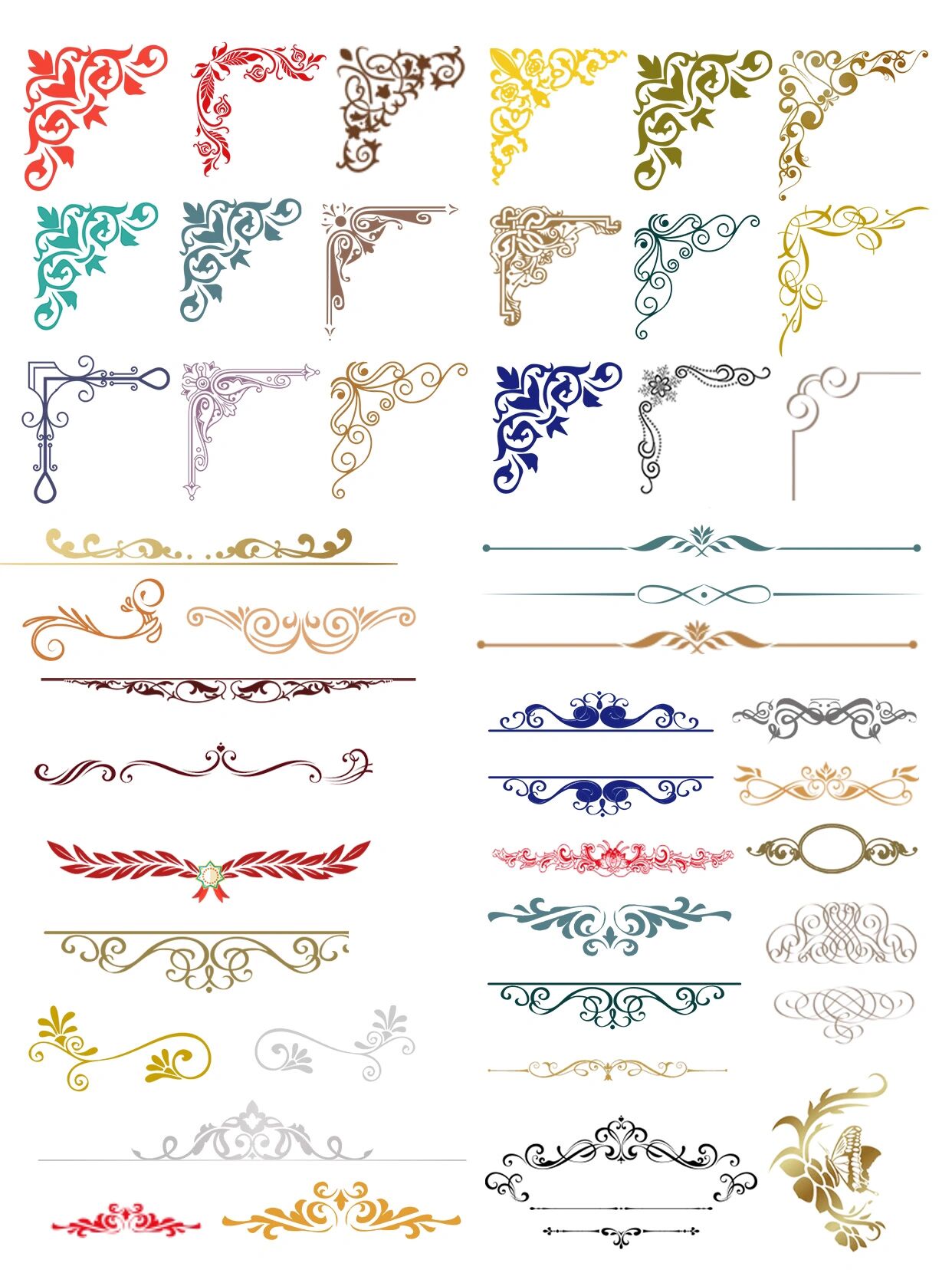 欧式花纹边框分割线装饰素材