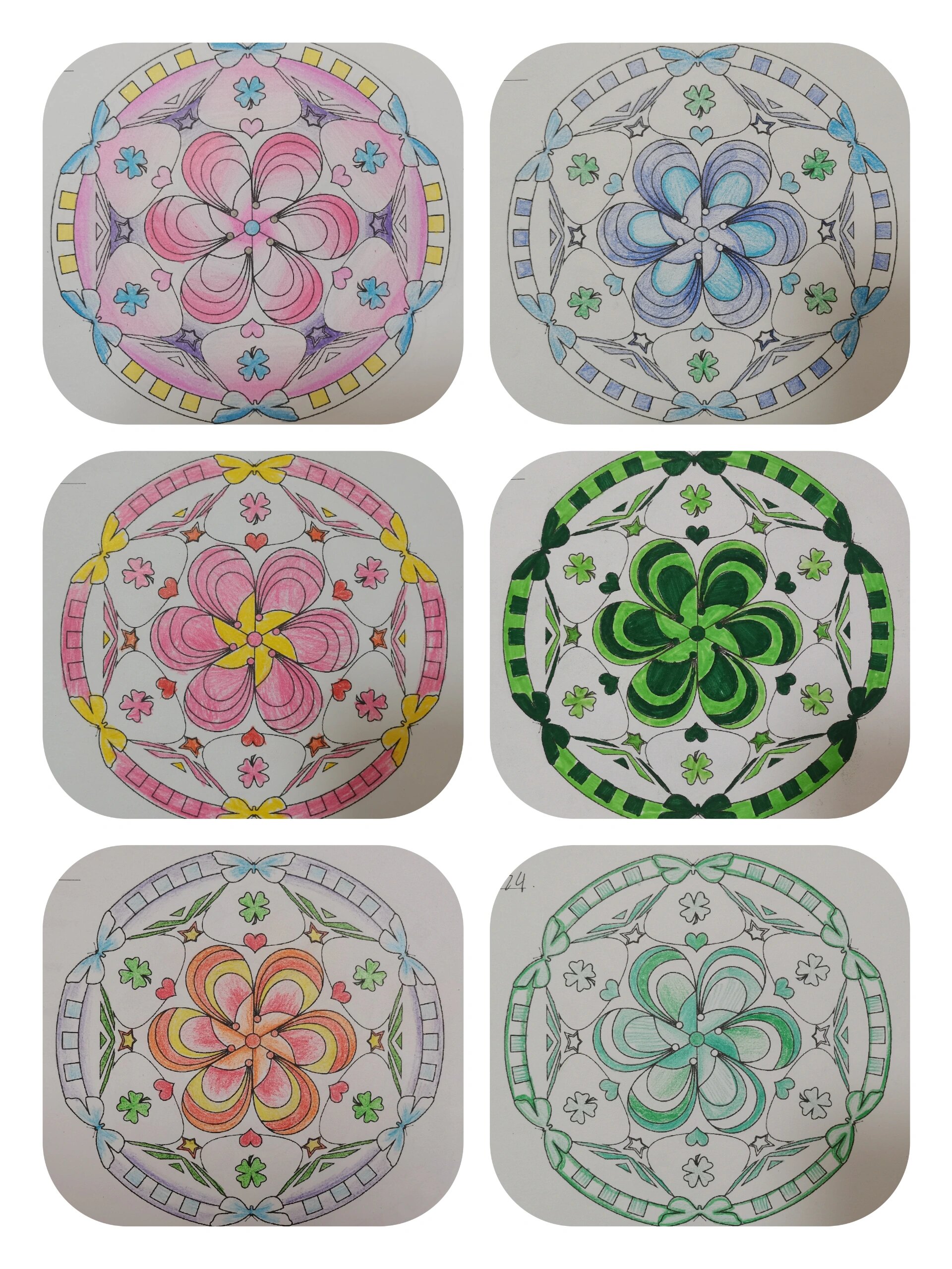 我学生的曼陀罗绘画作品 画如其人