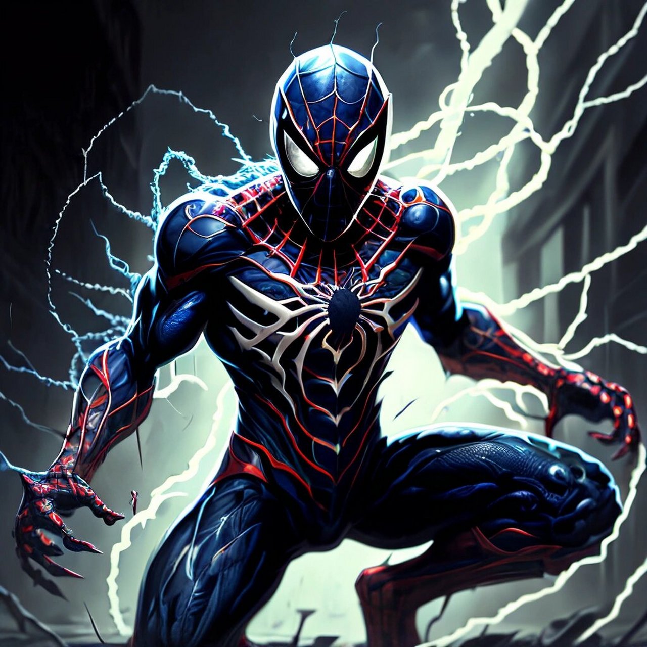 《黑暗蜘蛛侠》 (毒液 蜘蛛侠的混合体) 感觉战斗力爆满,很凶狠.