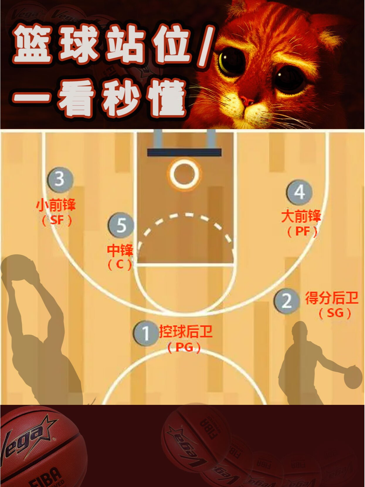 要看懂篮球赛,需要对场上的人员有一个初步的了解,那么场上的5个位置