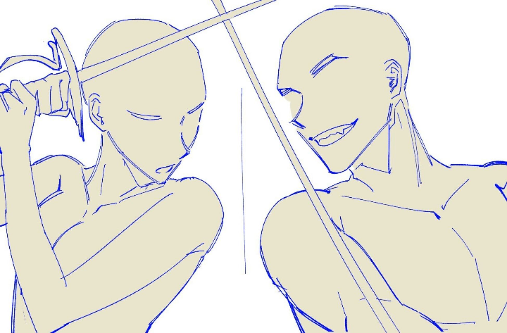 双人素材67互动参考姿势「击剑」 我是七酱96 每天更新板绘素材