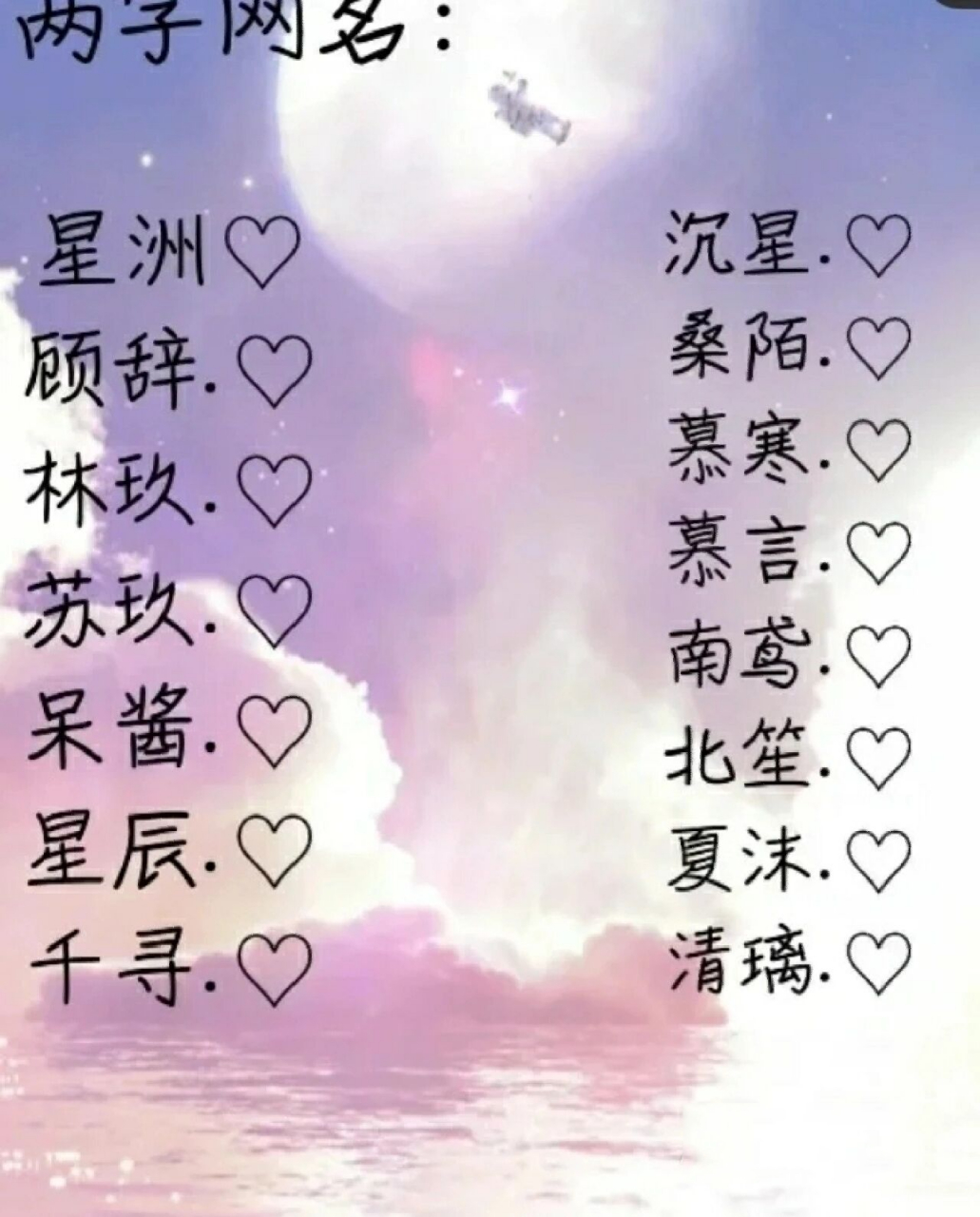 可爱又仙气的网名来了