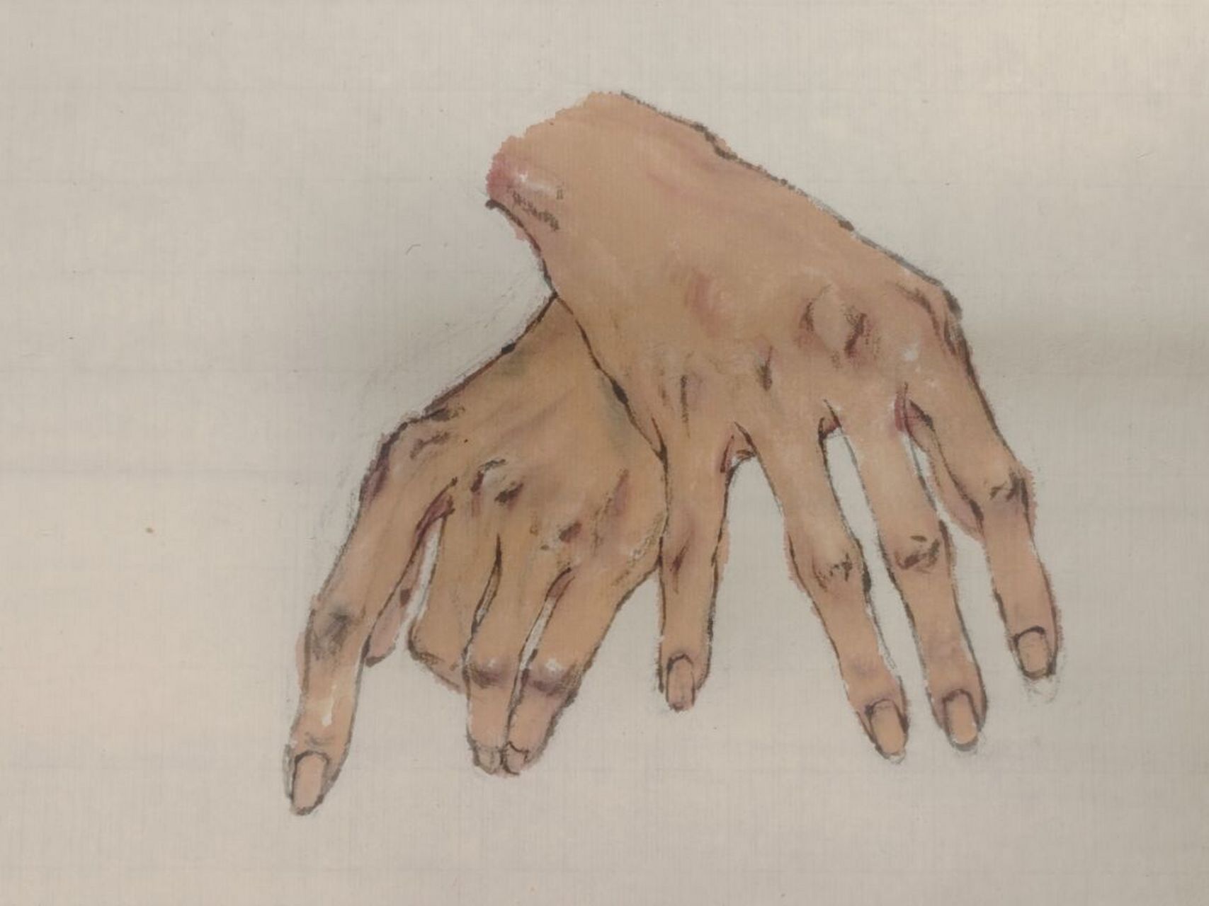 国画人物手应该怎么画 象山麓国画人物考研手部训练示范  0202