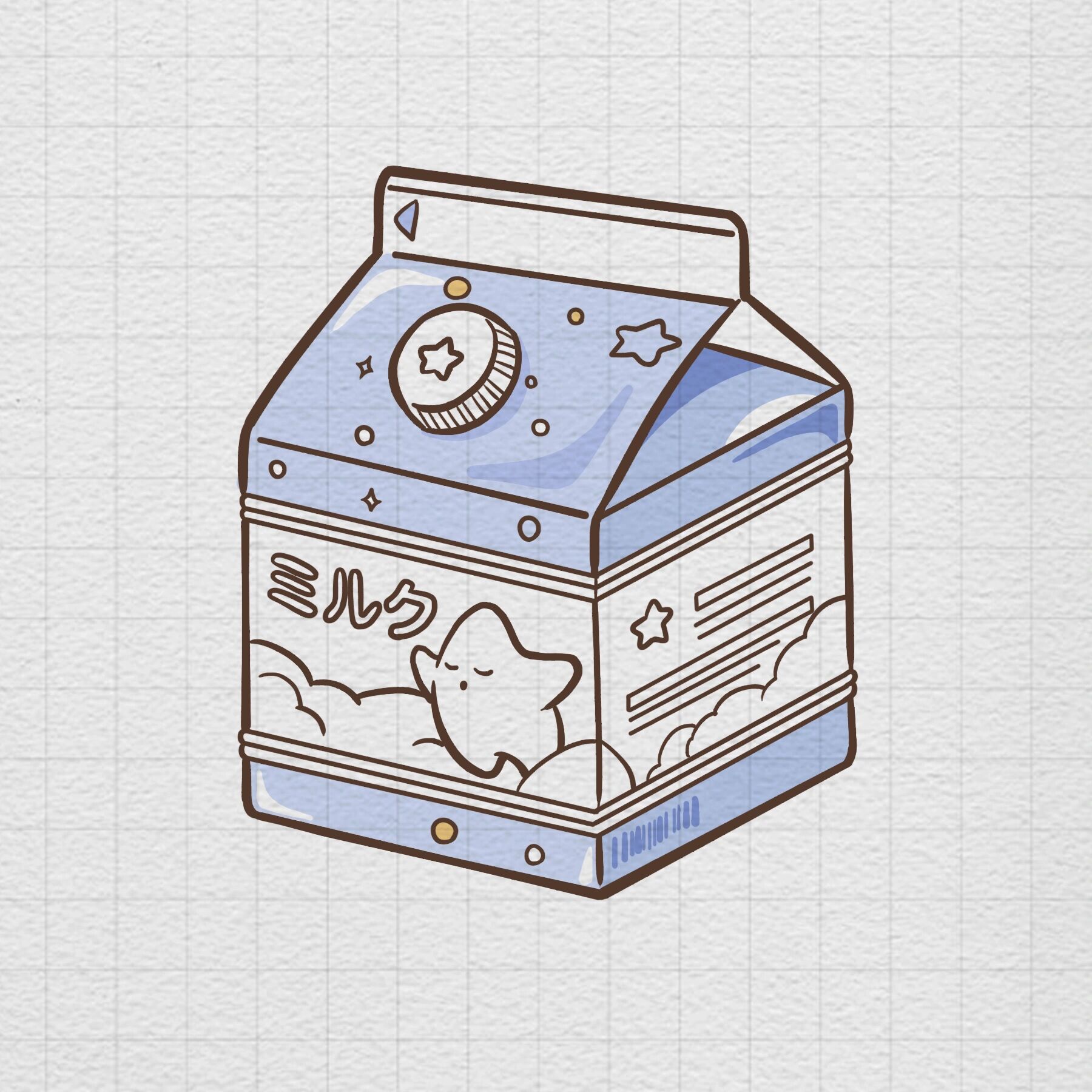 卡通酸奶盒怎么画图片