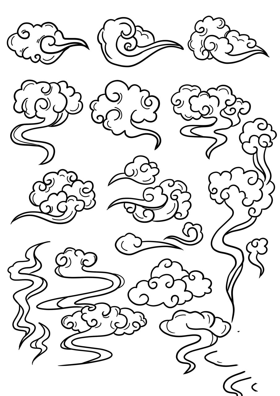 祥云简笔画(可打印)