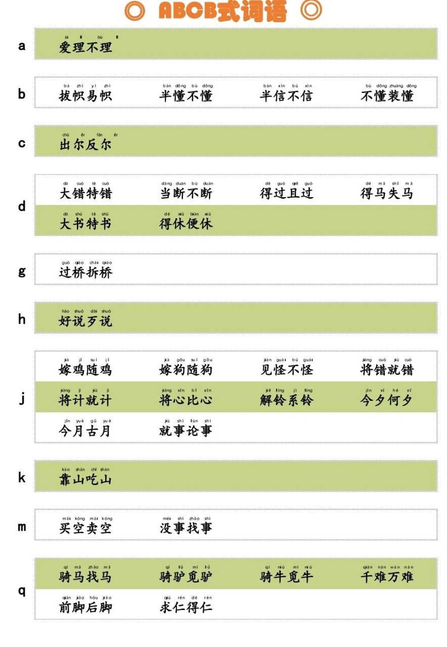 abcb的词语图片