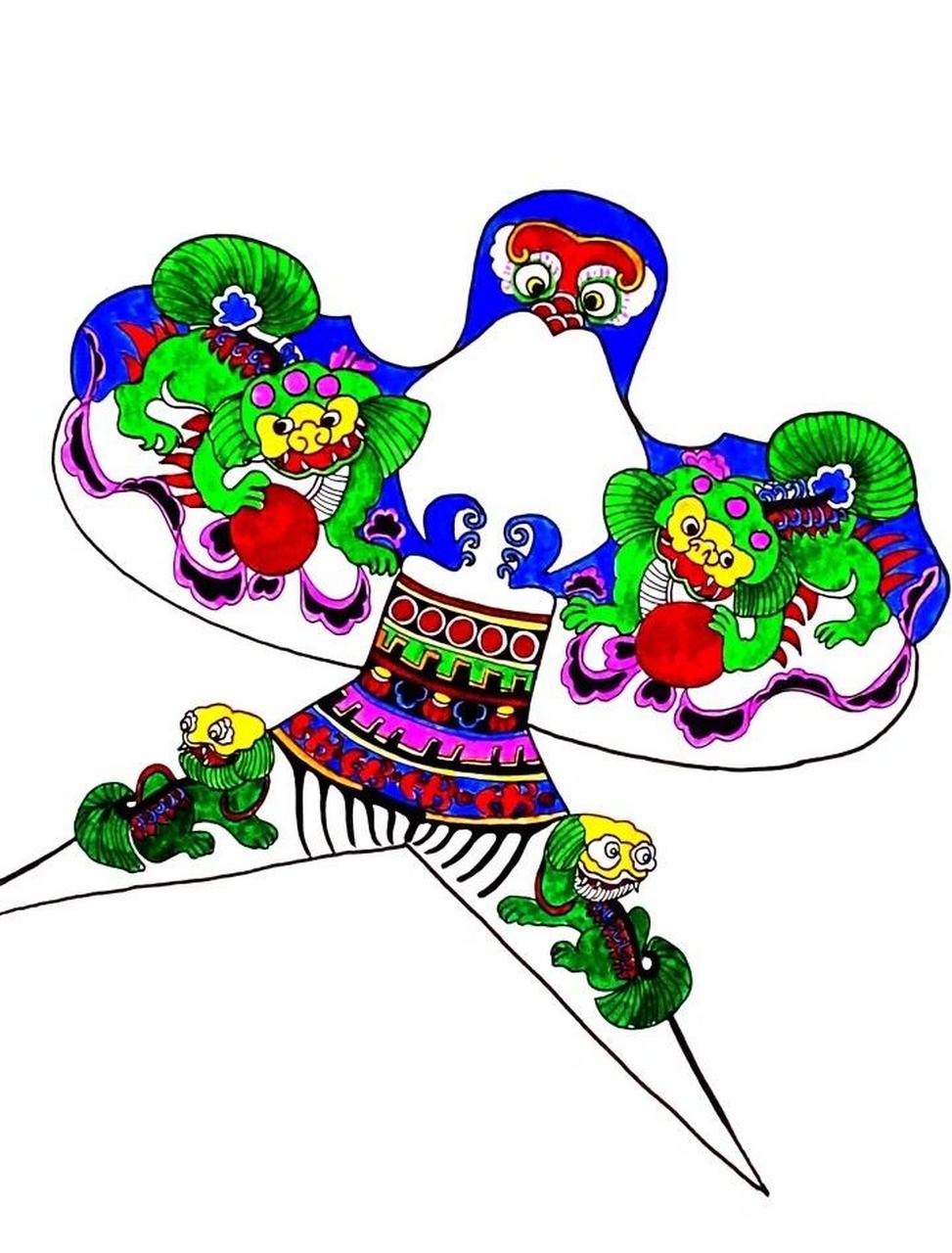 儿童画风筝 1,用写生的方式表现沙燕风筝,通过欣赏优秀的沙燕风筝作品