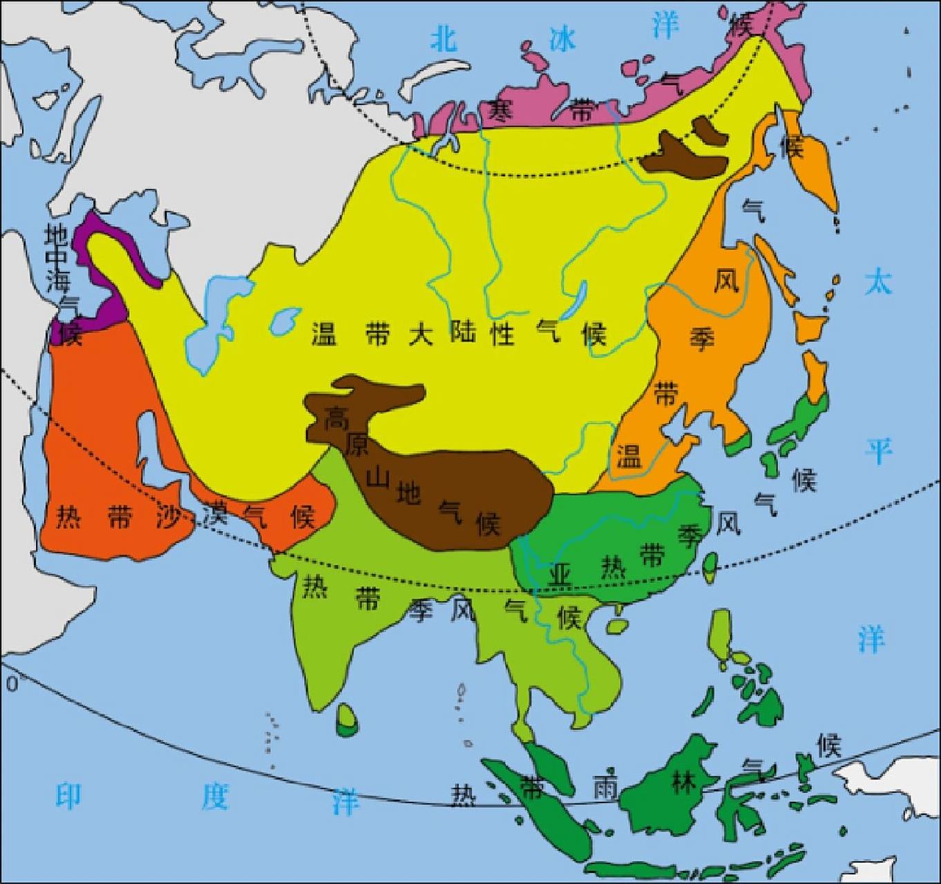 亚洲欧洲气候类型