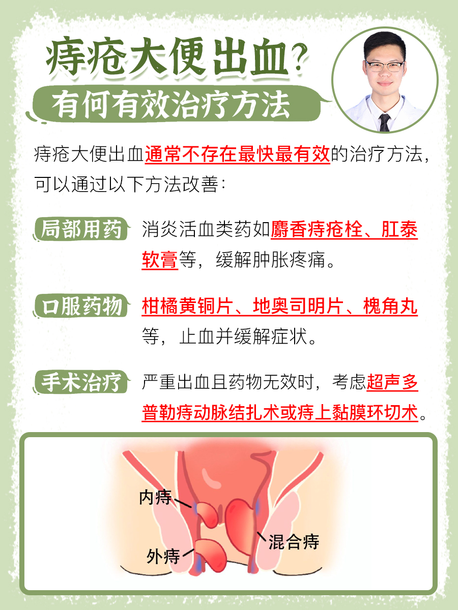 有何有效治疗方法 痔疮在病情发作期间通常会导致肛门组织充血,容易