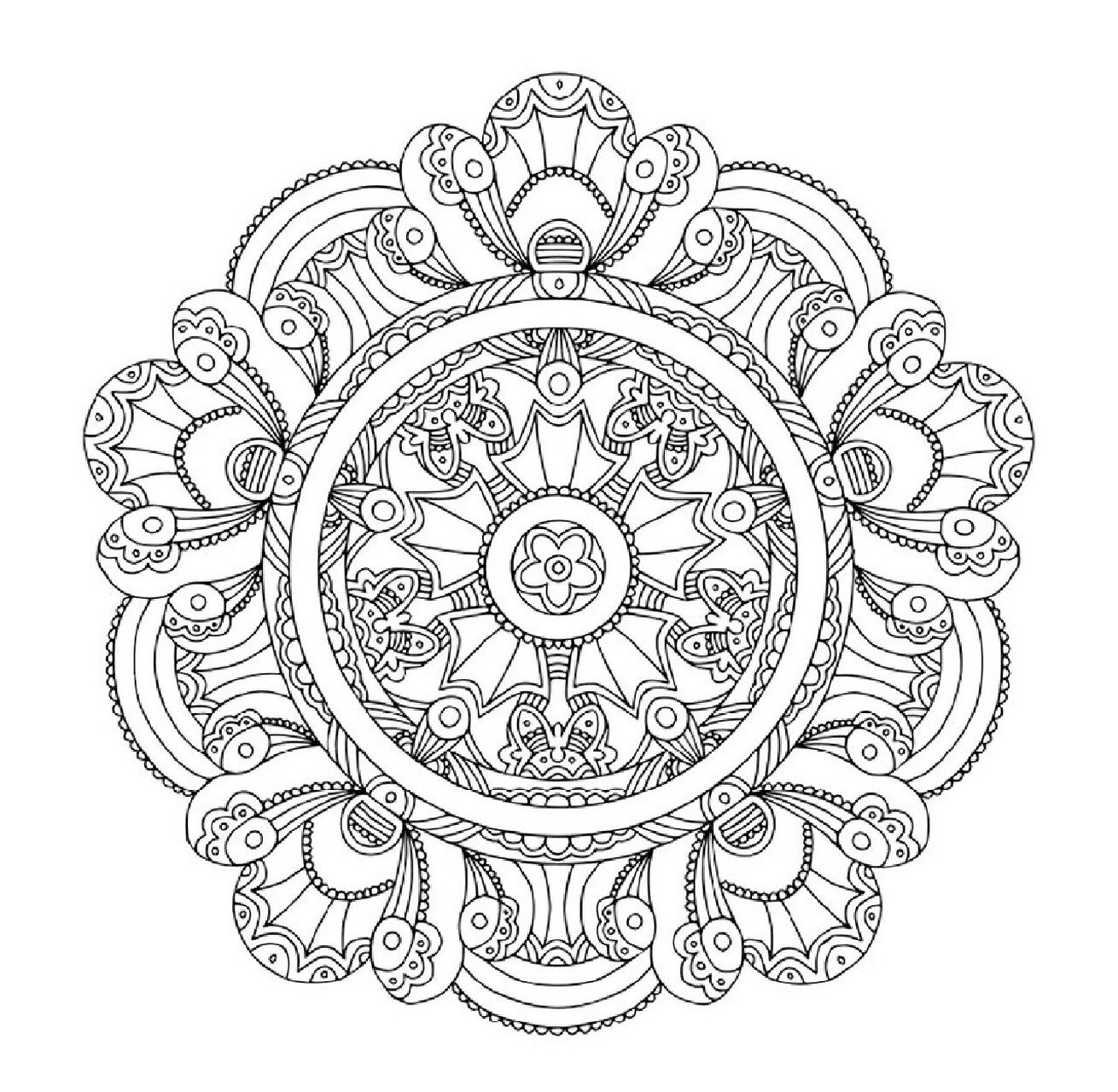 mandala曼陀罗缠绕画可涂色线稿