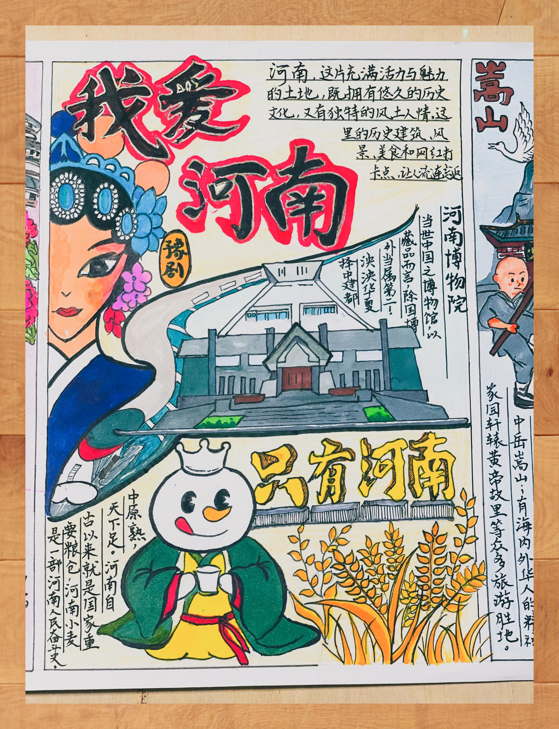 河南多彩元素 汇聚手抄报