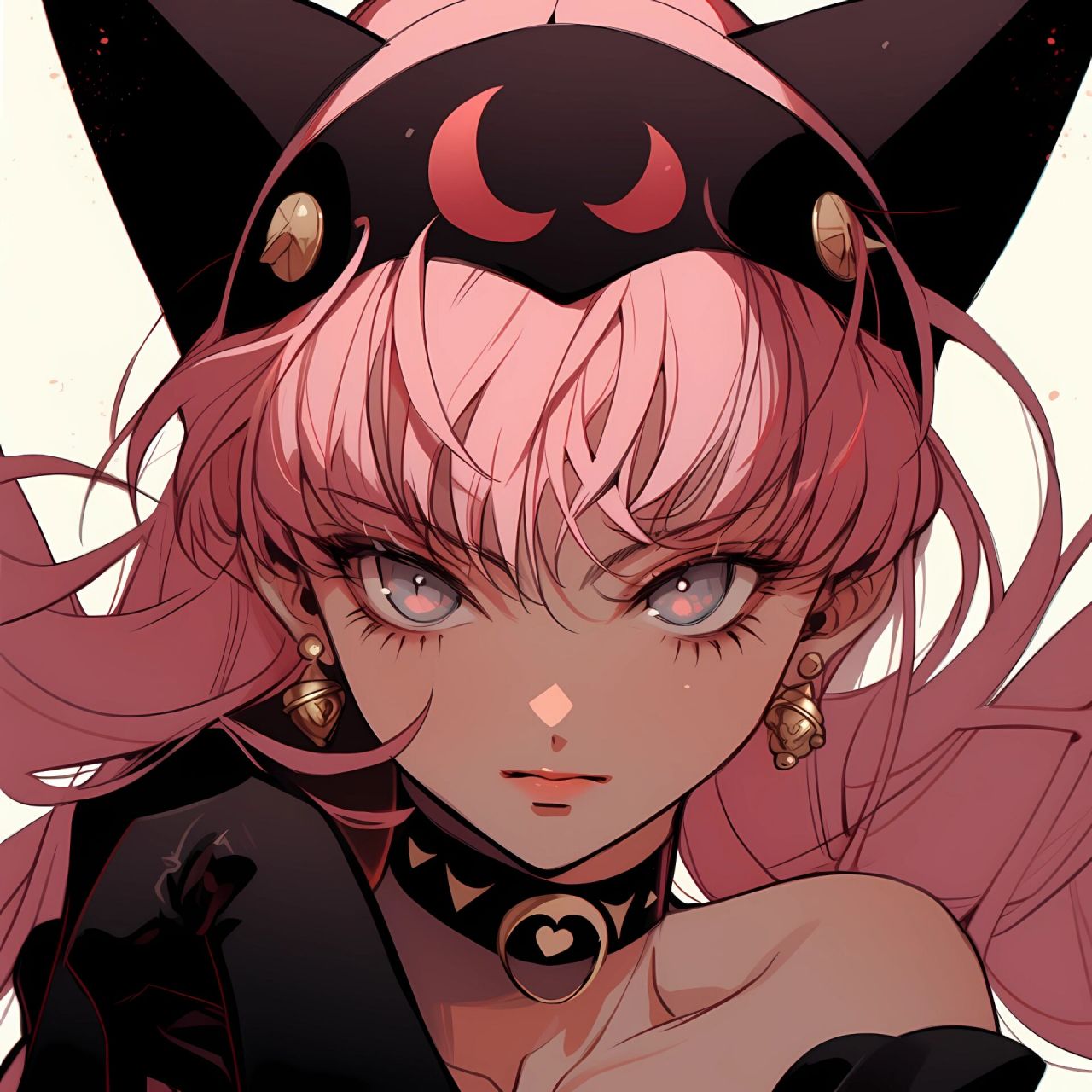 旧漫头像‖甜酷粉色猫女头像