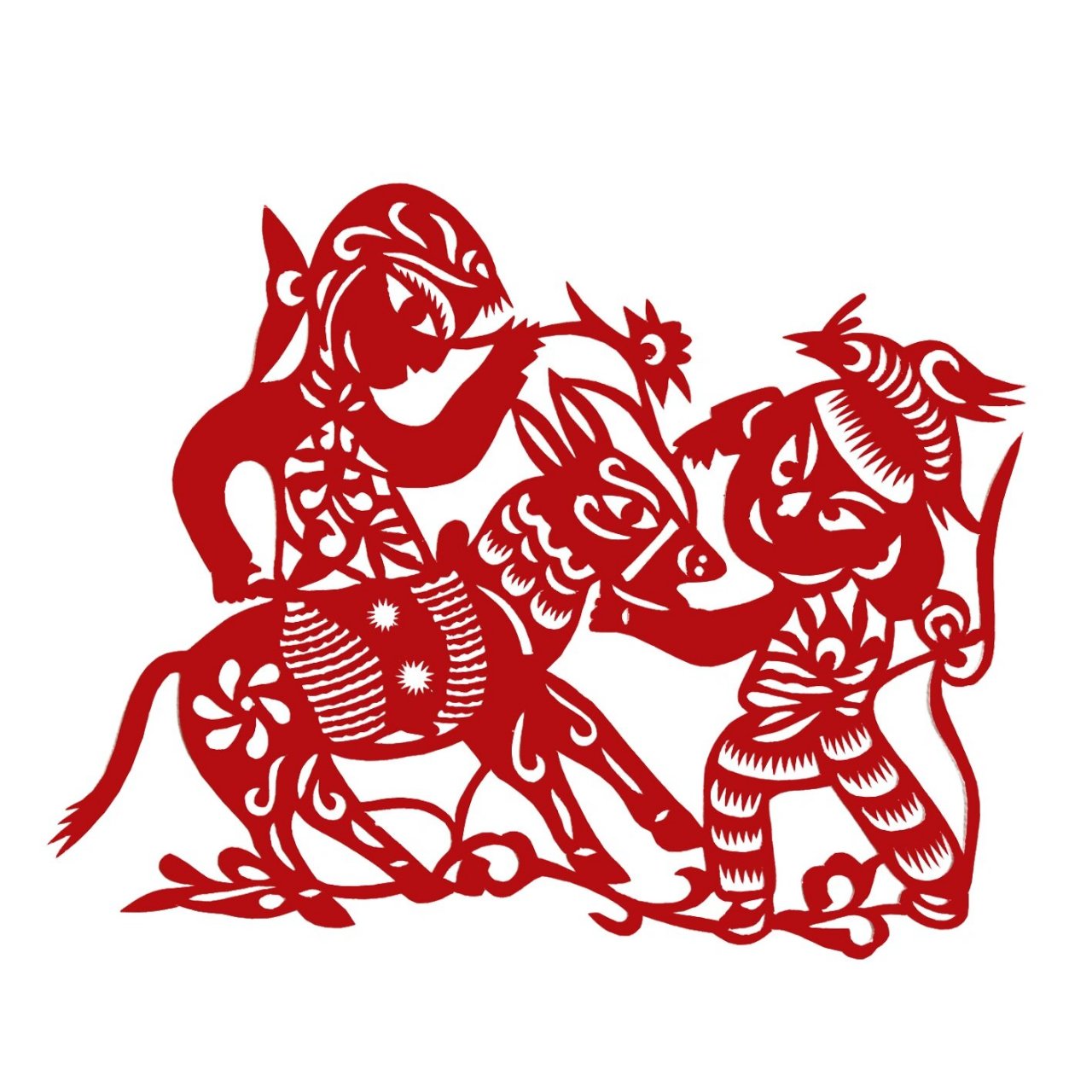 主题,对农民艺术家来说亦如是,安塞剪纸中便有大量表现劳动生活的作品