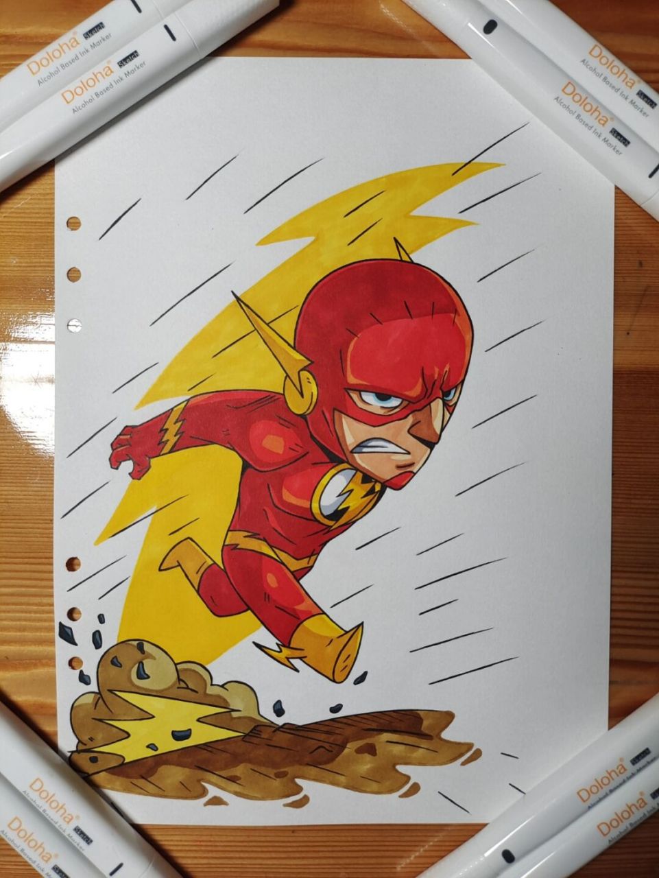 漫威系列闪电侠手绘(附原图) 临摹插画师derek laufman作品,最后一张