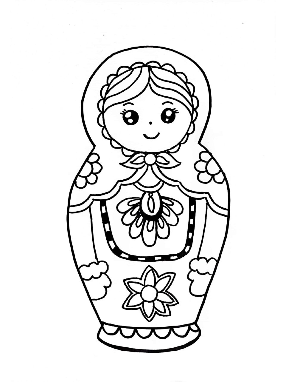 适合6-7岁 通过观察可爱的俄罗斯套娃,用记号笔直接画出套娃的大体