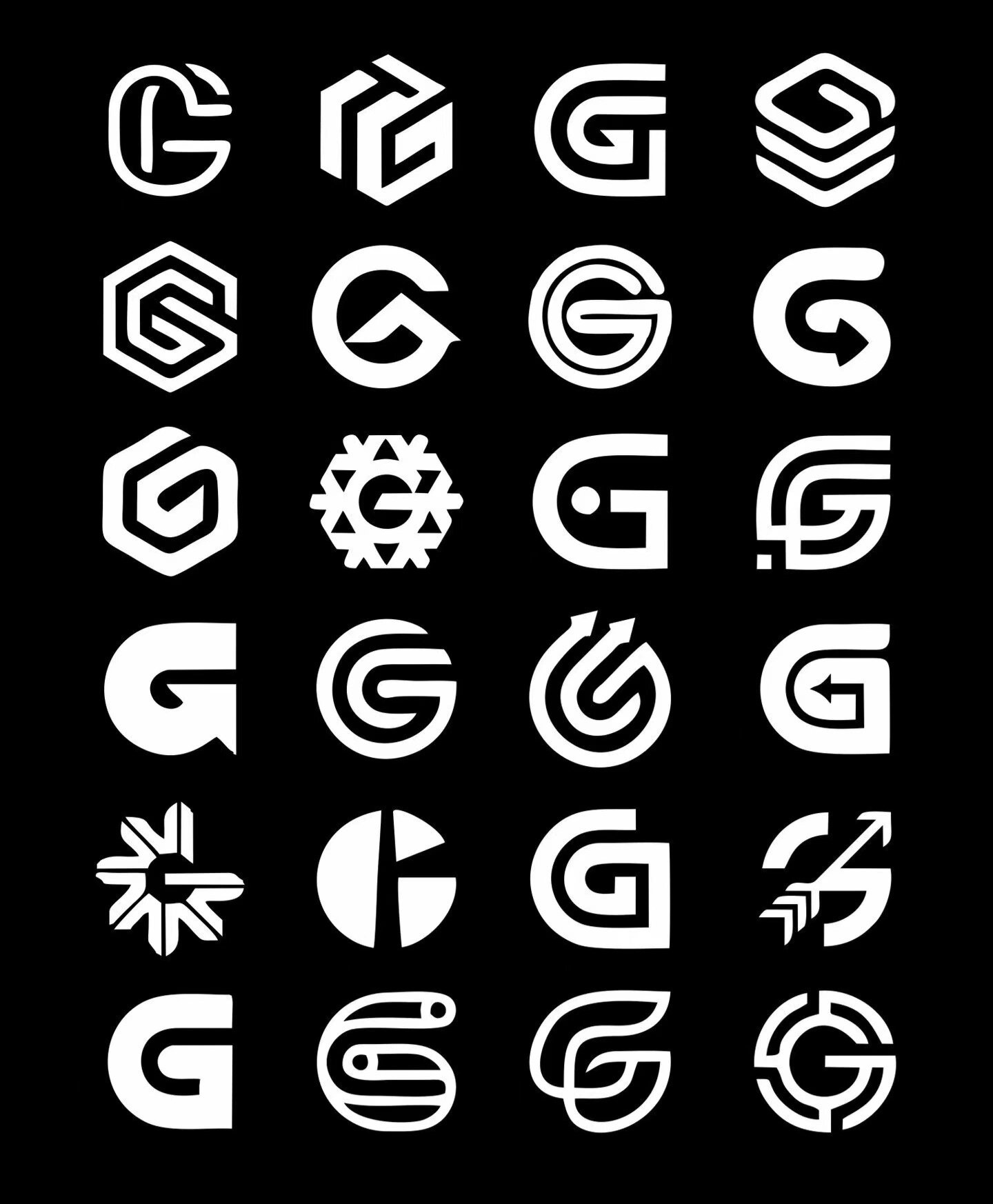 字母g的创意logo图形设计