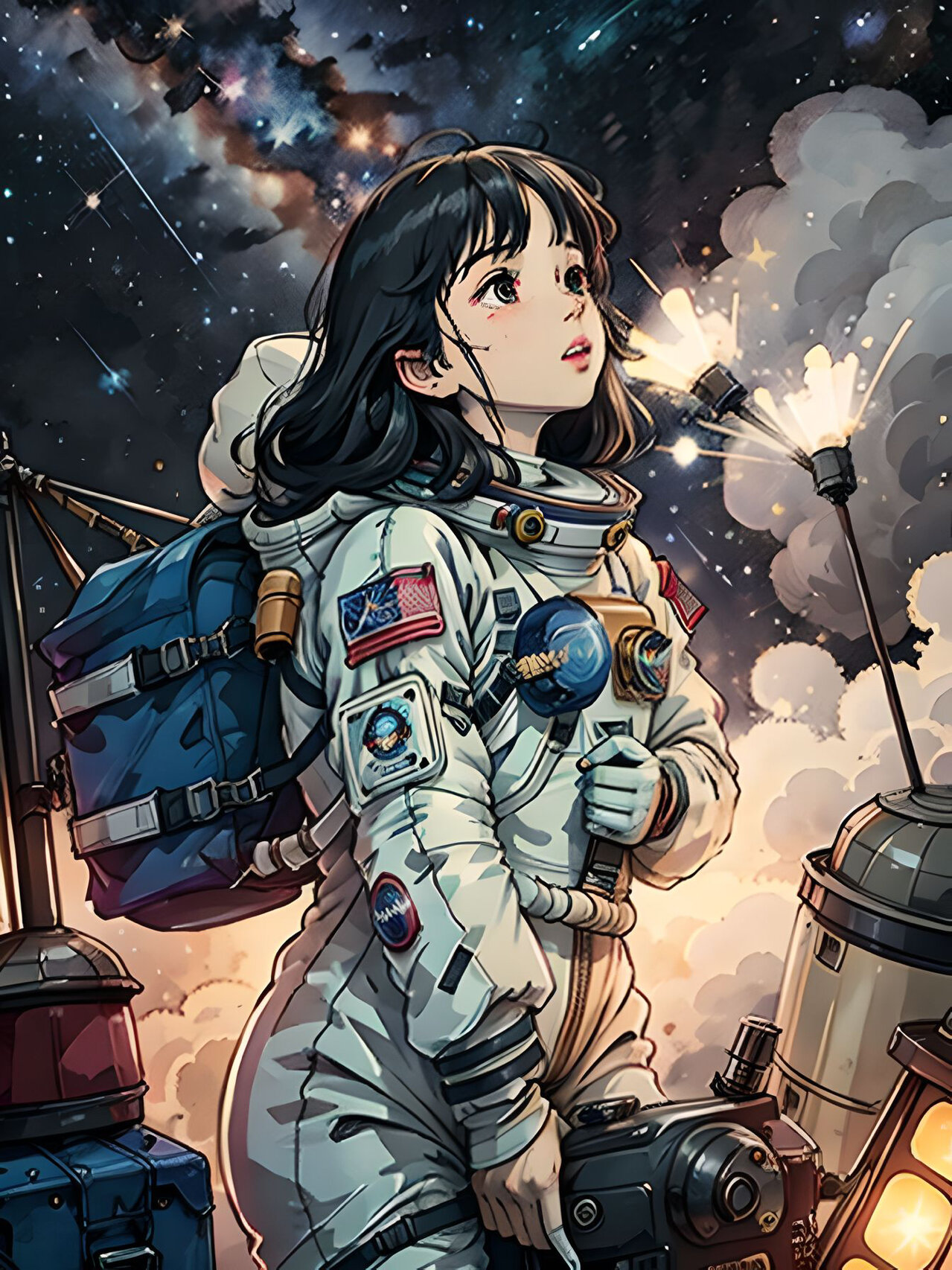 流浪地球 流浪地球2 宇航员卡通头像 漫画头像 可爱漫画宇宙少女 保护