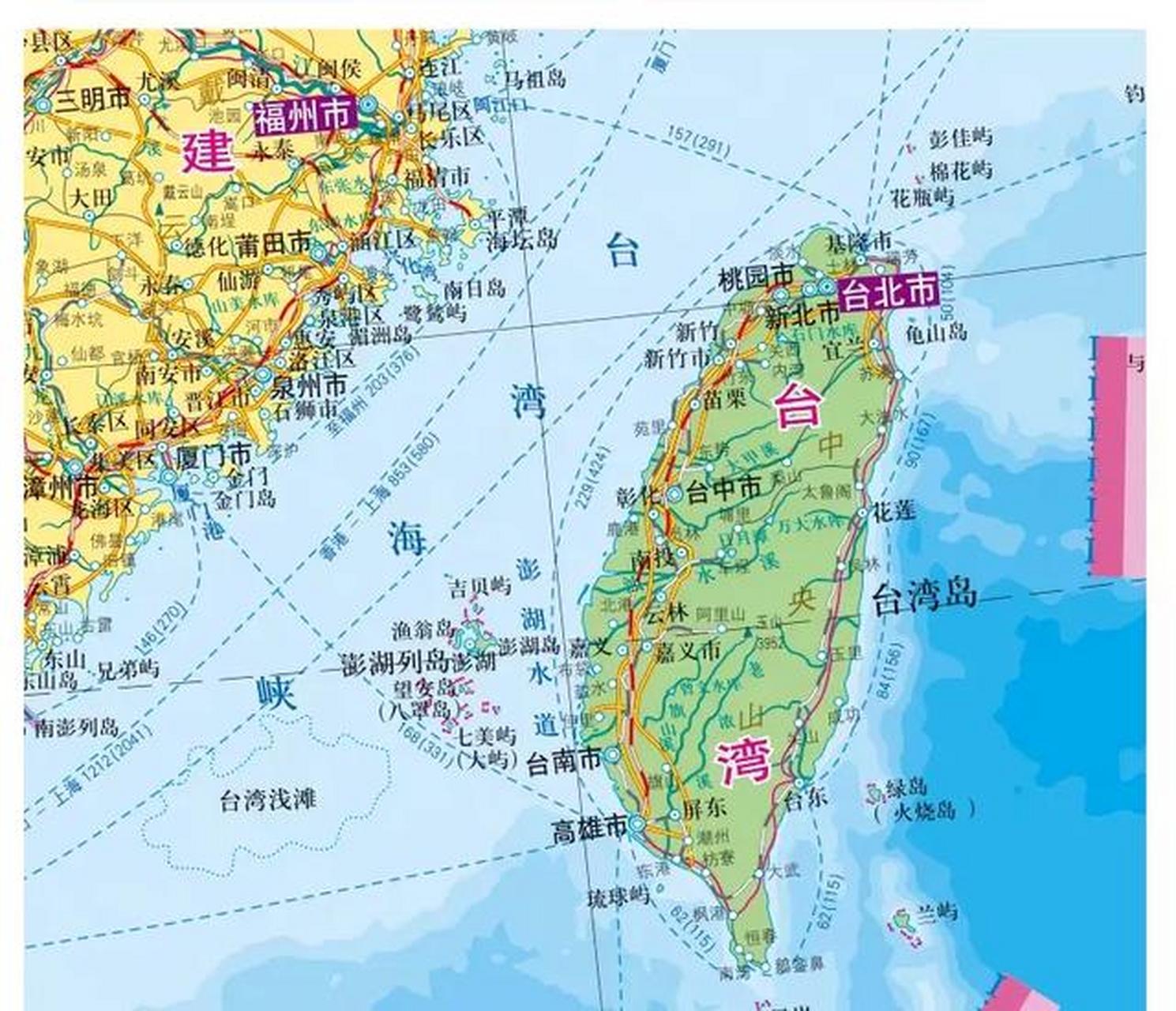 台湾海峡地图显示图片