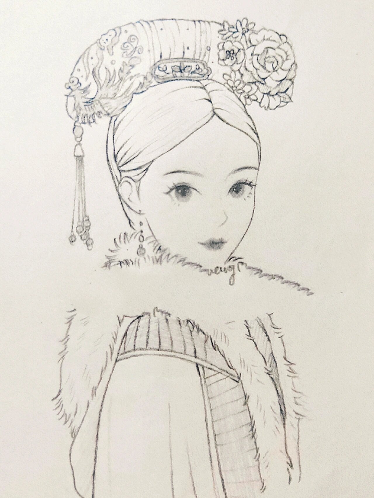 古风人物线稿~ 甄嬛含步骤 好久没有画甄嬛传人物了,再画一下我最喜欢