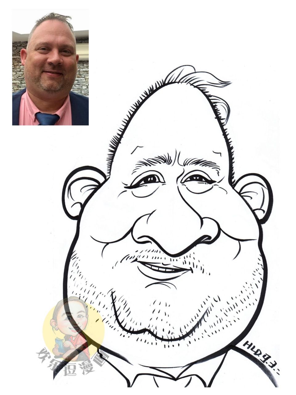 也许是害羞腼腆的,也许是欣喜若狂的,我喜欢画肖像漫画,因为每个人都