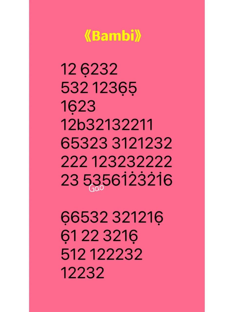 《bambi》边伯贤 完整版简谱 #每秒都值得记录# #笔记灵感# #简谱