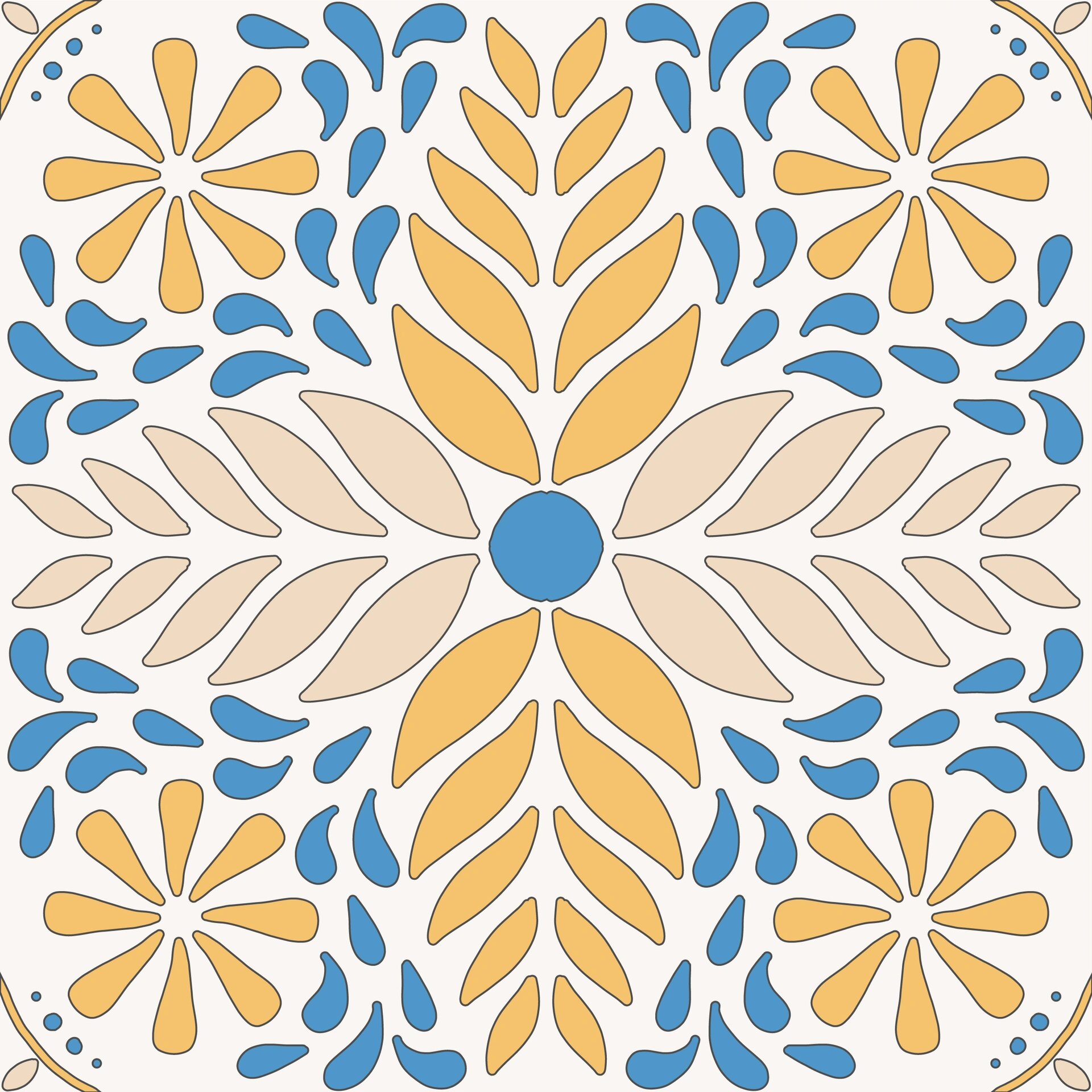 图案背景|地中海欧式花纹图案设计系列(一) 是夏天的味道啊～ 落日和