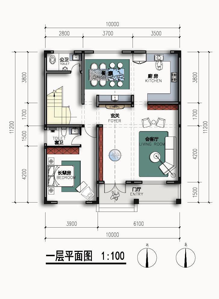 6x12米农村建房平面图图片