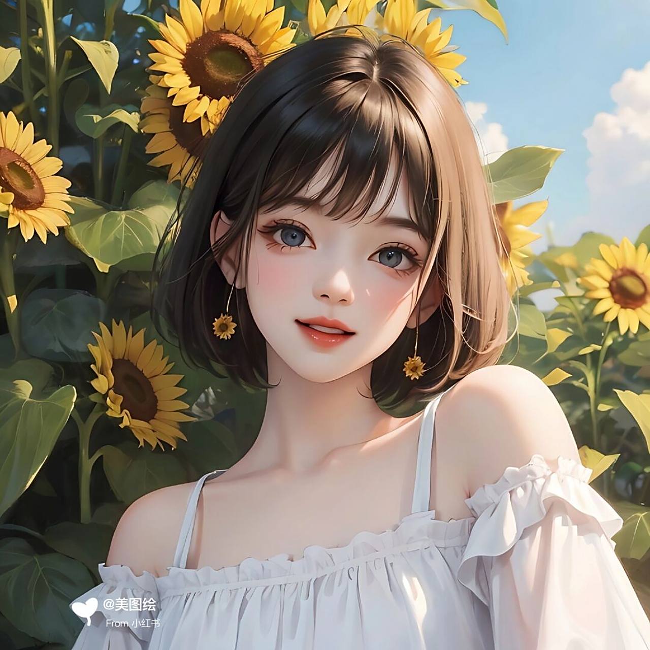 女生头像# #好看的女生头像# #向日葵女孩# #ai绘画# #寻找小红殚