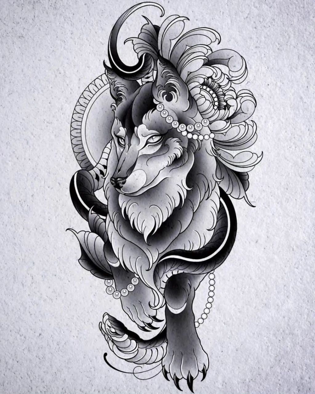 狐狸纹身手稿分享 | 欧美new school新传统