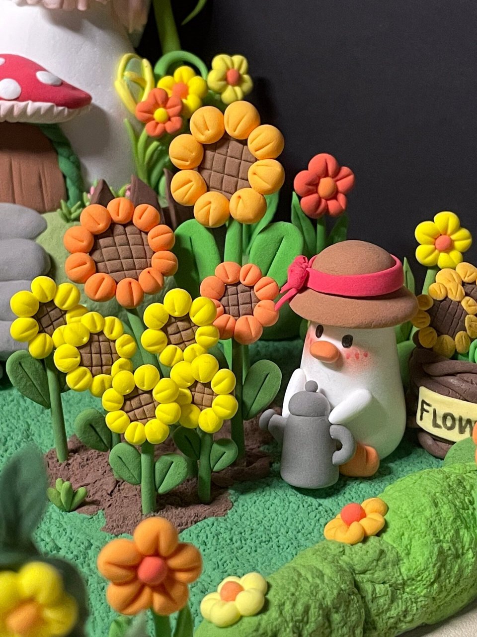 超轻粘土场景|小鸭的院子00 学前人两个礼拜做好的粘土场景作业