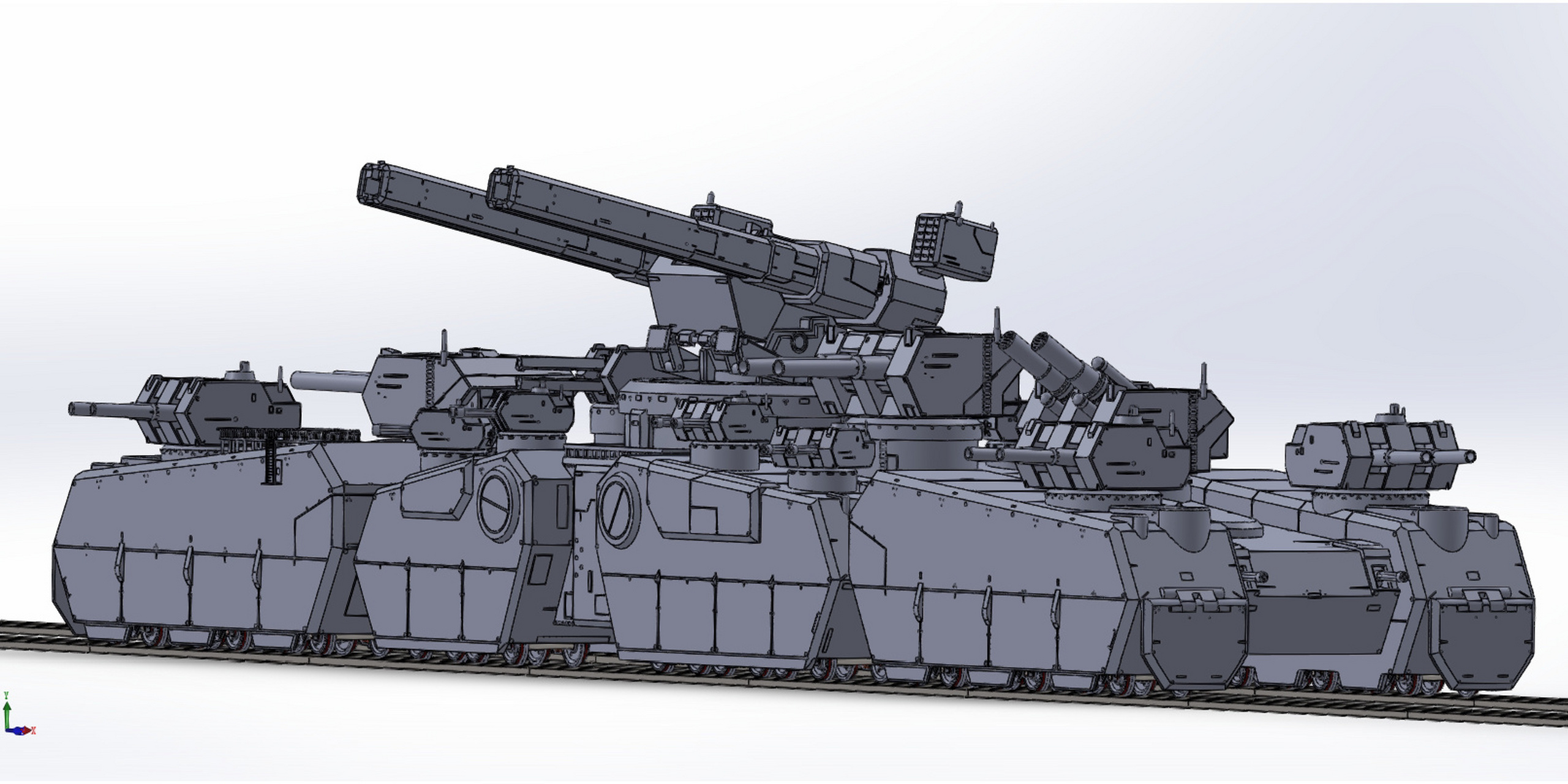 充满压迫感的科幻列车炮【素材|少女前线】