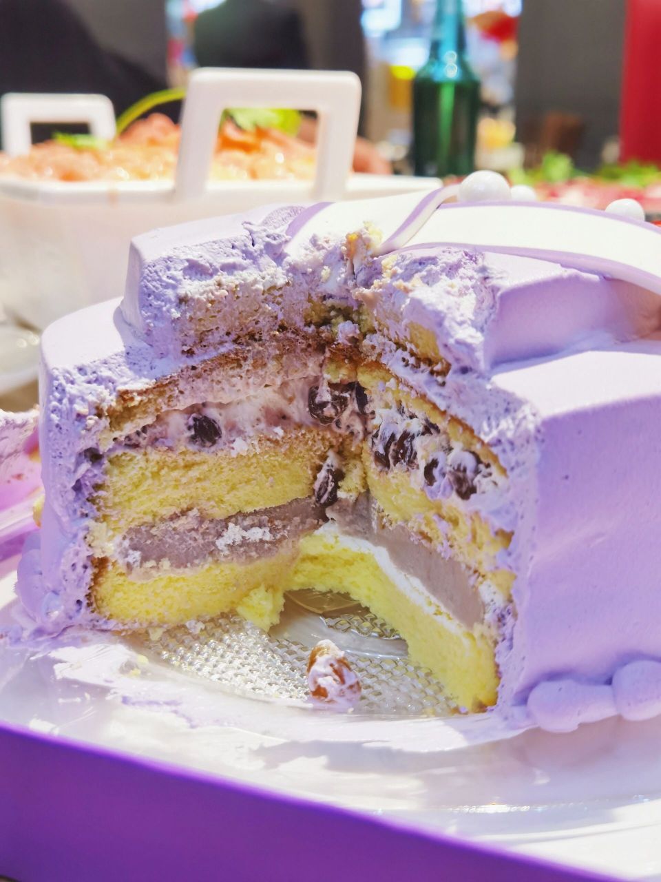 元祖蛋糕96～ 夹层是黑糖珍珠77芋泥 奶香奶香的 好好吃!