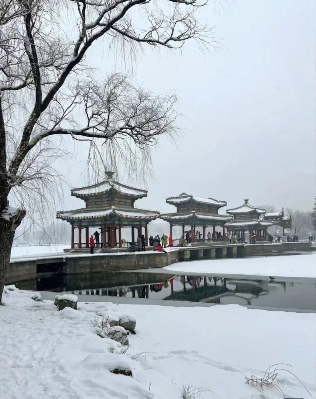 避暑山庄图片雪景图片