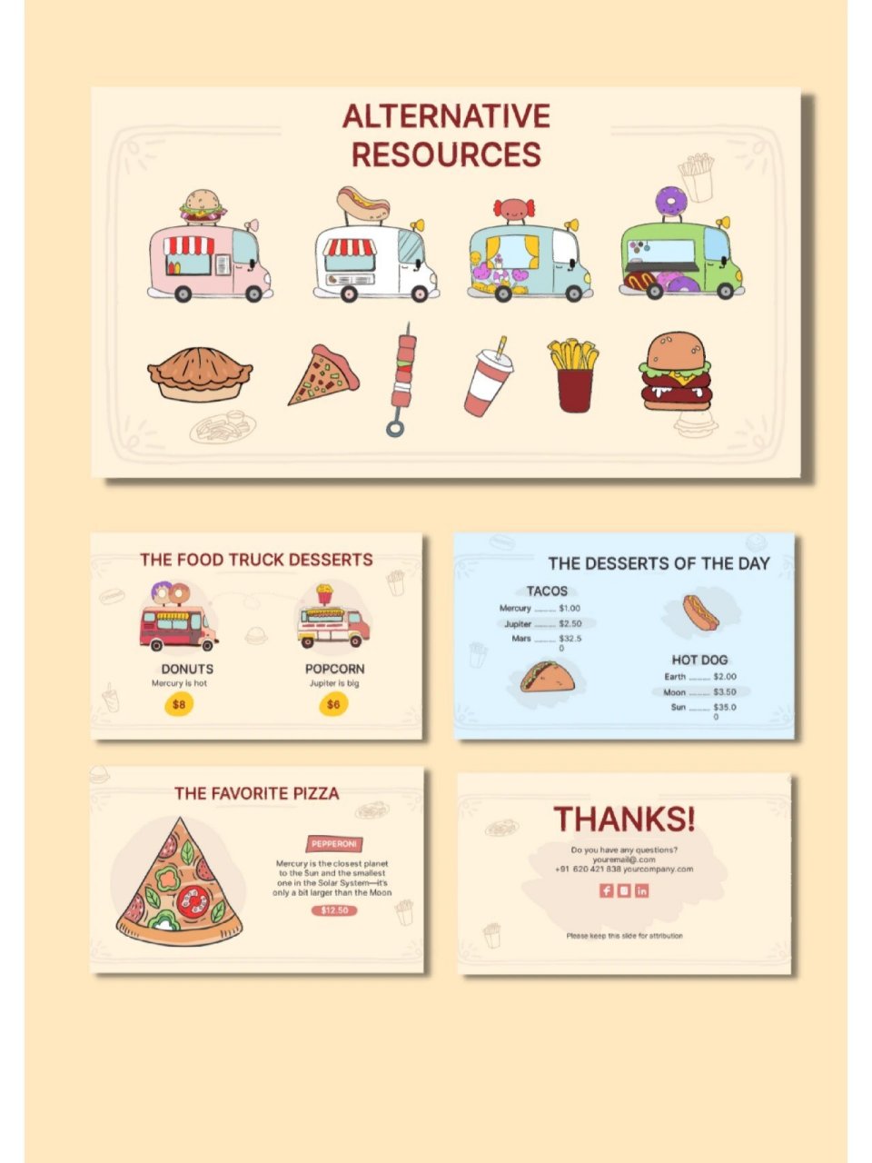 93快餐菜单Ⅱ可爱卡通食物ppt模板【126】 93只吃一点点 不会胖