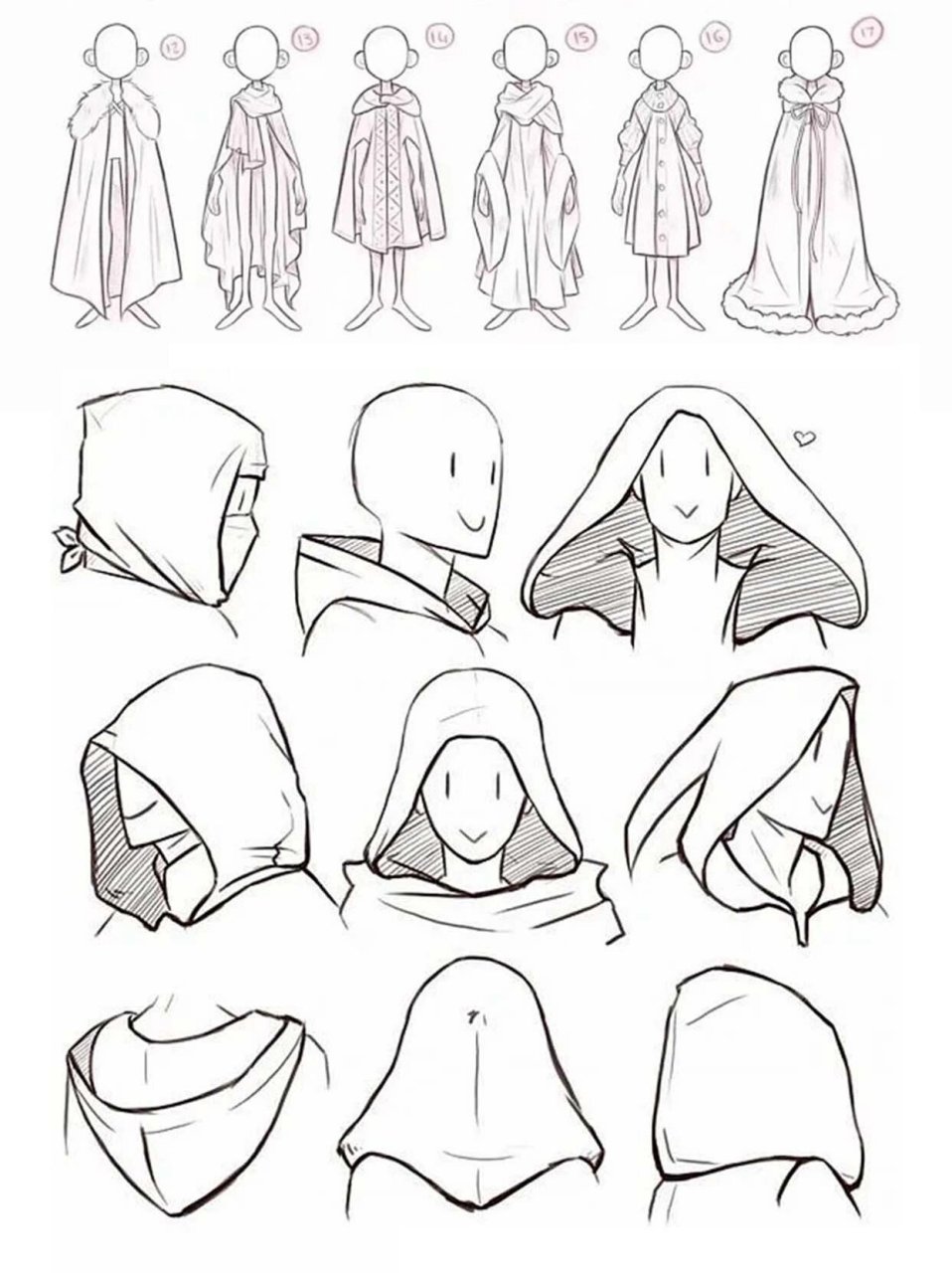 斗篷披风|绘画参考素材合集! 不会画斗篷披风的宝子学起来喔