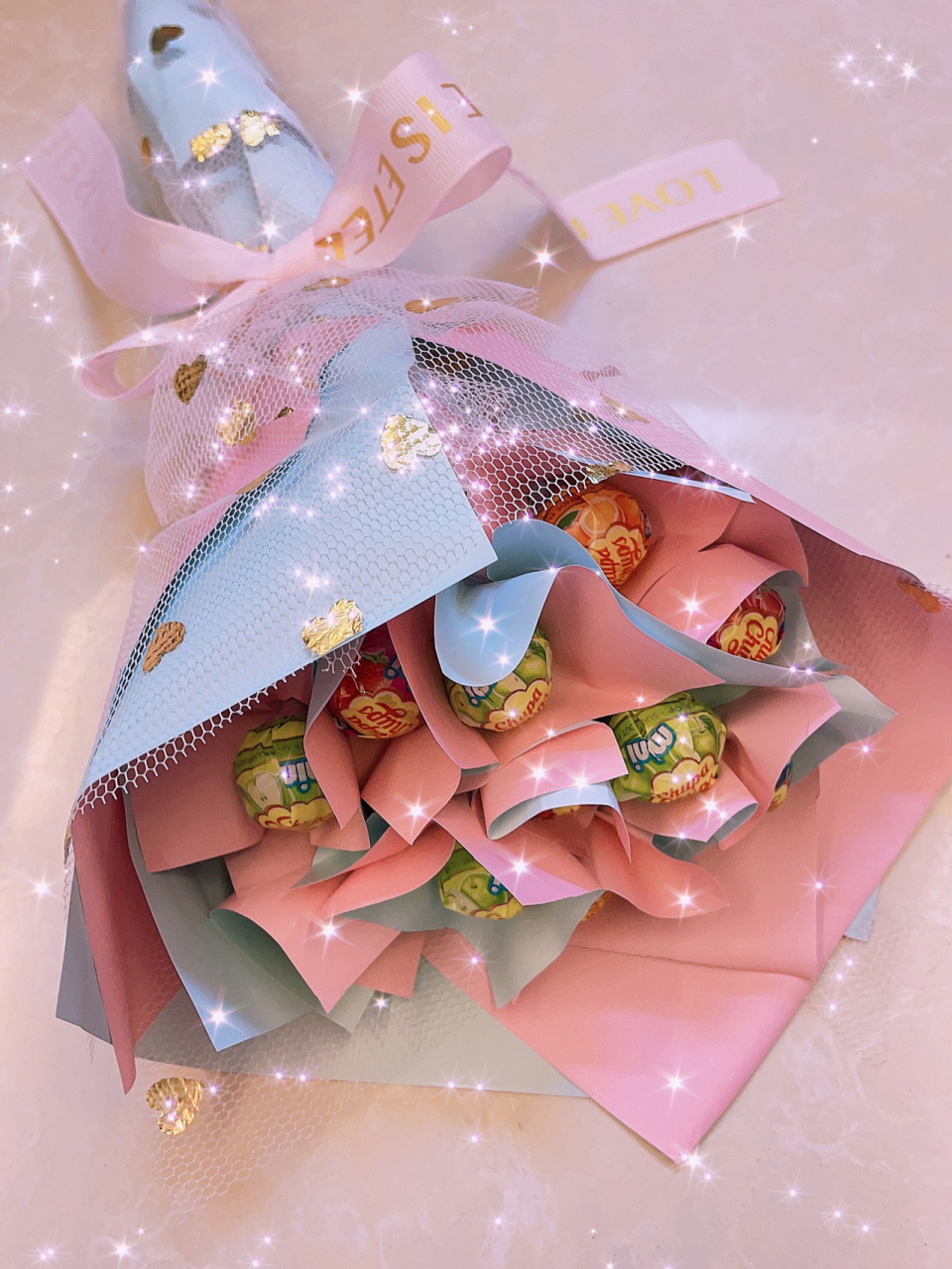 花束9798 第一部:准备好材料,1包荷兰mini棒棒糖773张包装纸