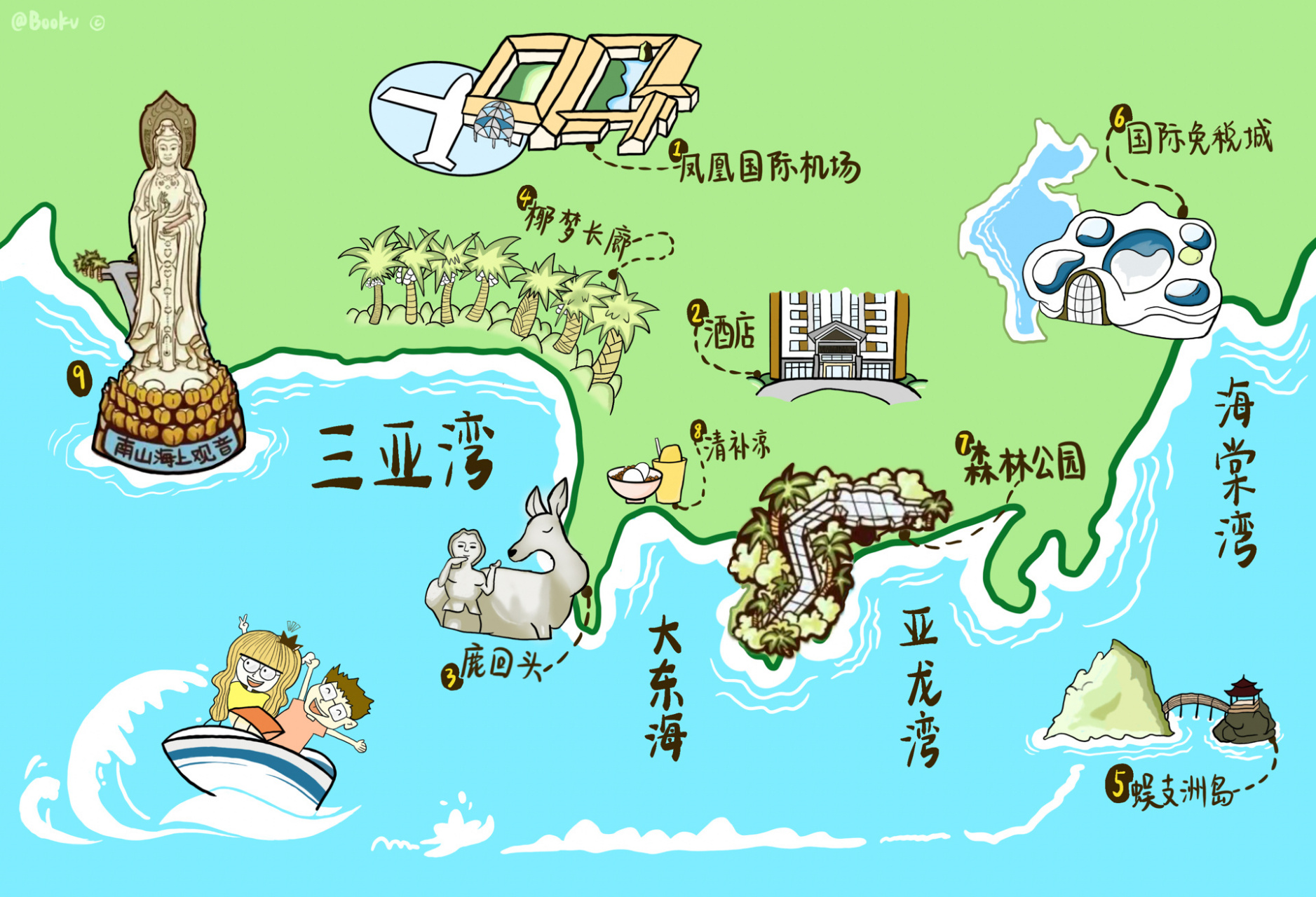 视觉手绘#三亚旅行攻略 学习视觉手绘的第7⃣️天 想把最近学习的