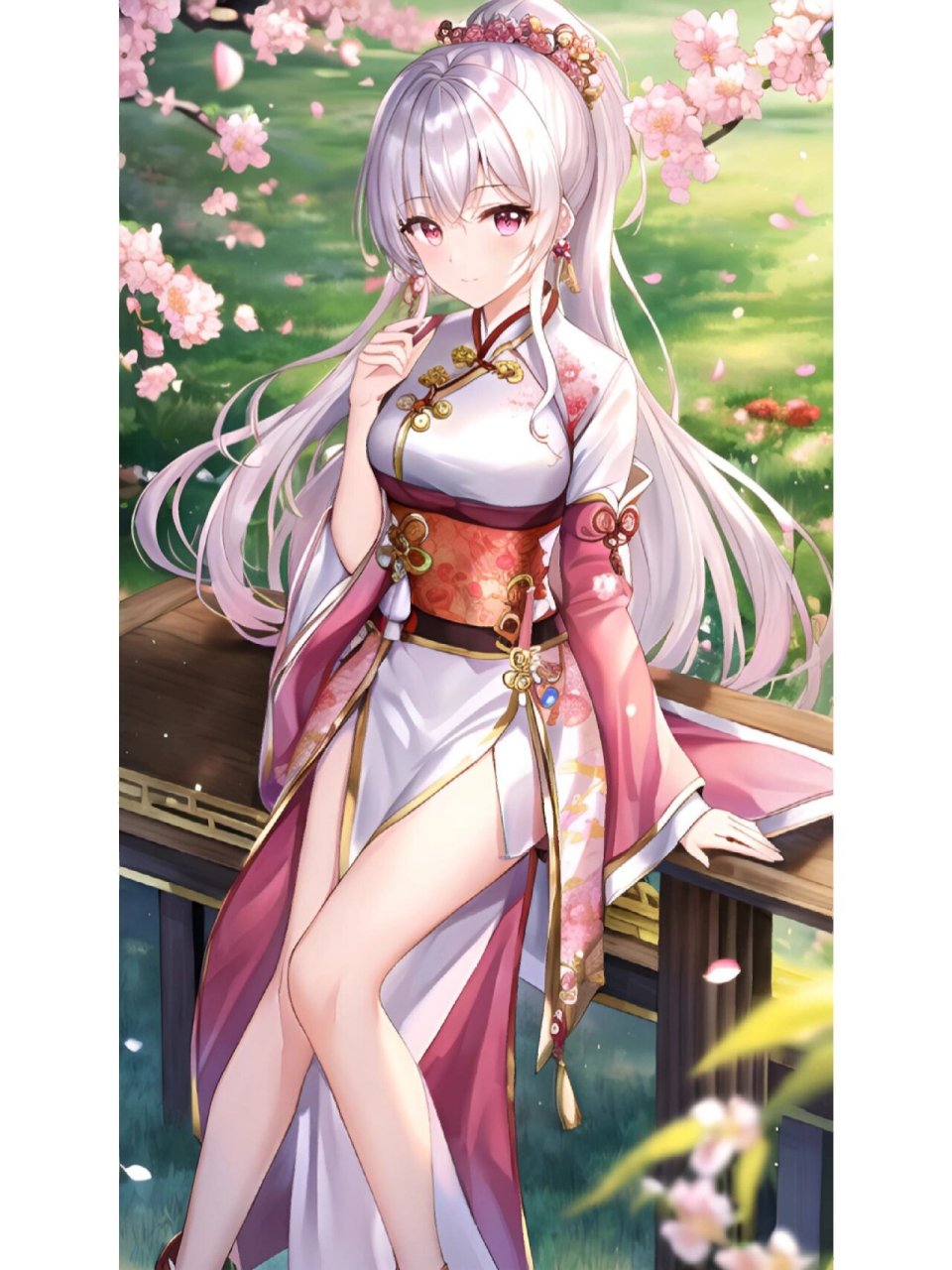 动漫二次元绘画人物,国风改良汉服旗袍裙