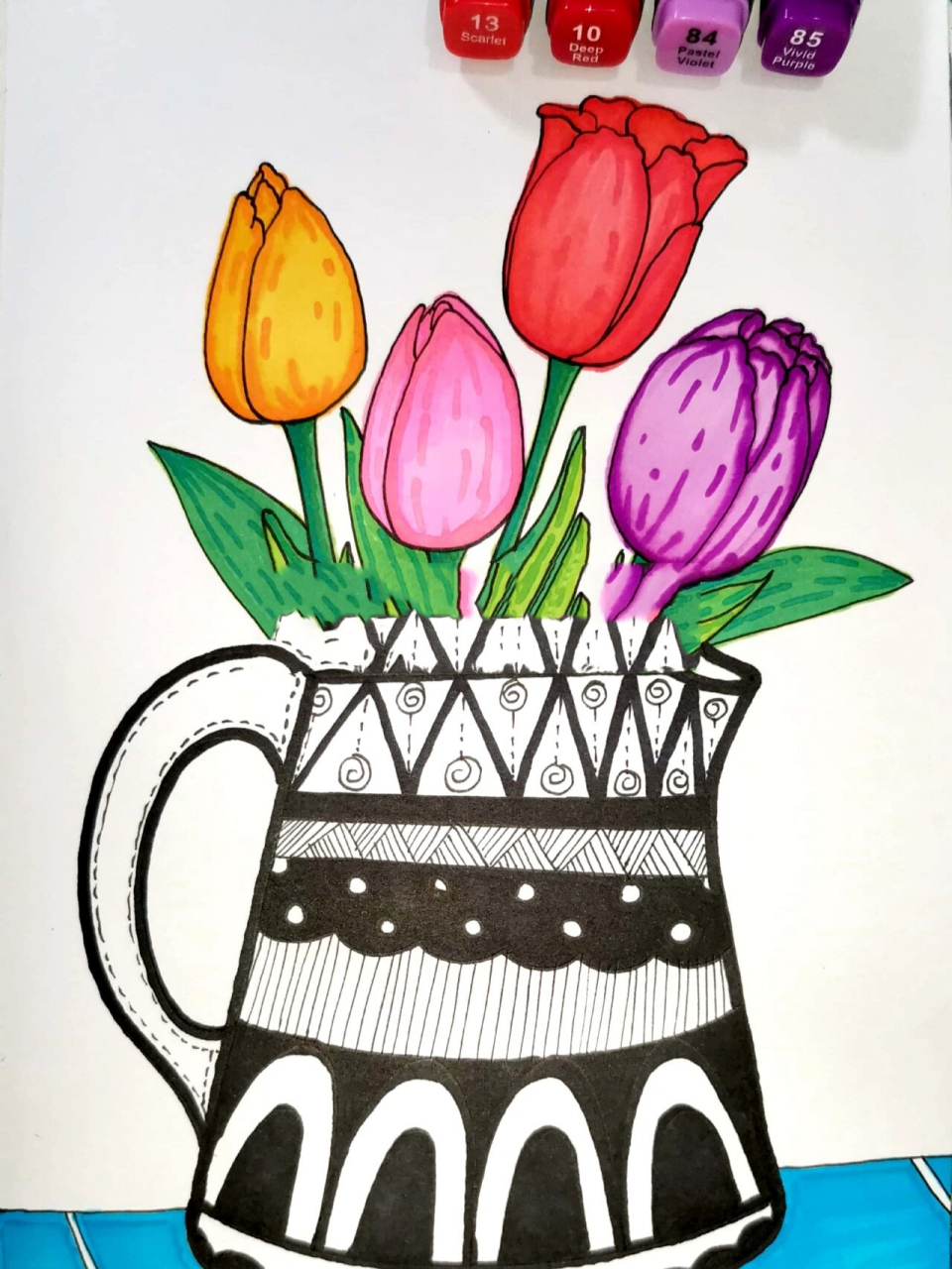 植物篇 郁金香93 创意儿童画简笔画线描