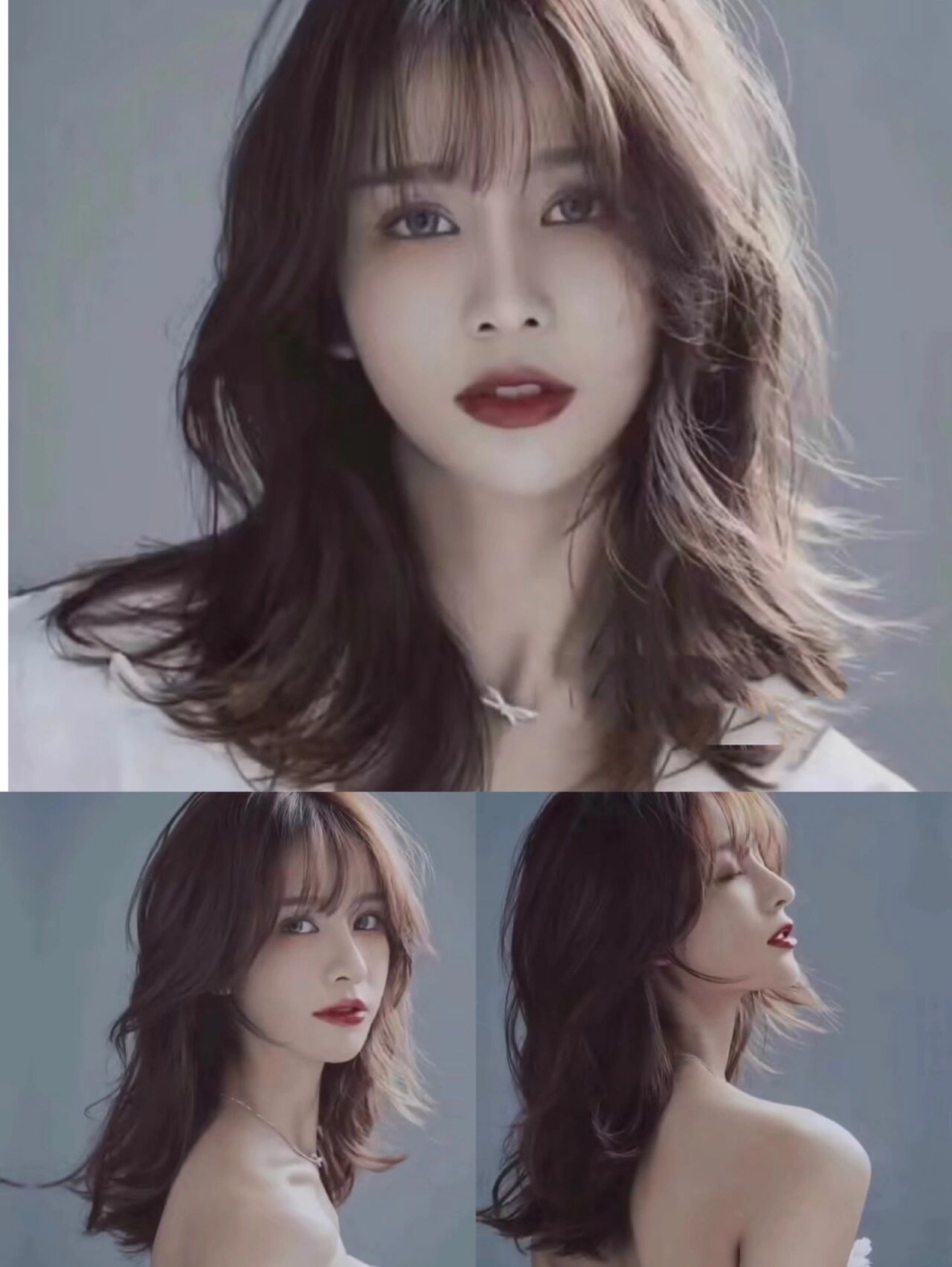 2023流行发型中长发锁骨发气垫烫修饰脸型    中长发烫发教科书99