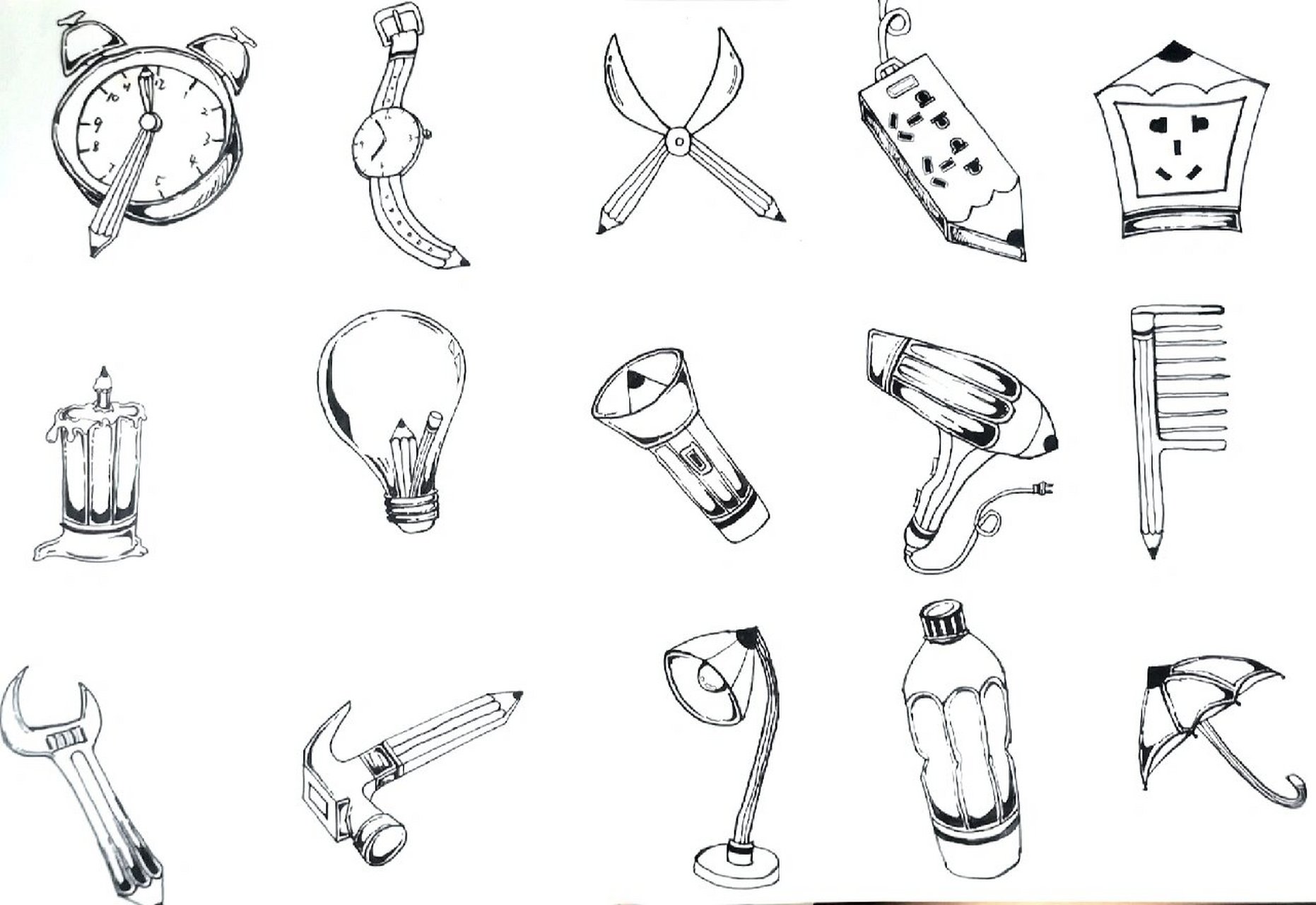 图形创意 铅笔的艺术 铅笔联想创意图形