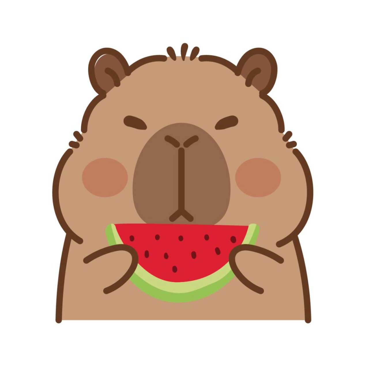 原创|卡皮巴拉水豚鼠ip,卡通形象插画表情包,治愈系ip,元气满满,活泼