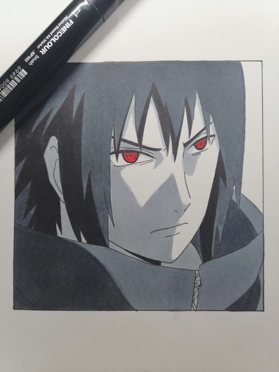 最帅佐助造型 #火影忍者# #手绘教程# #佐助# 个人认为是最帅的